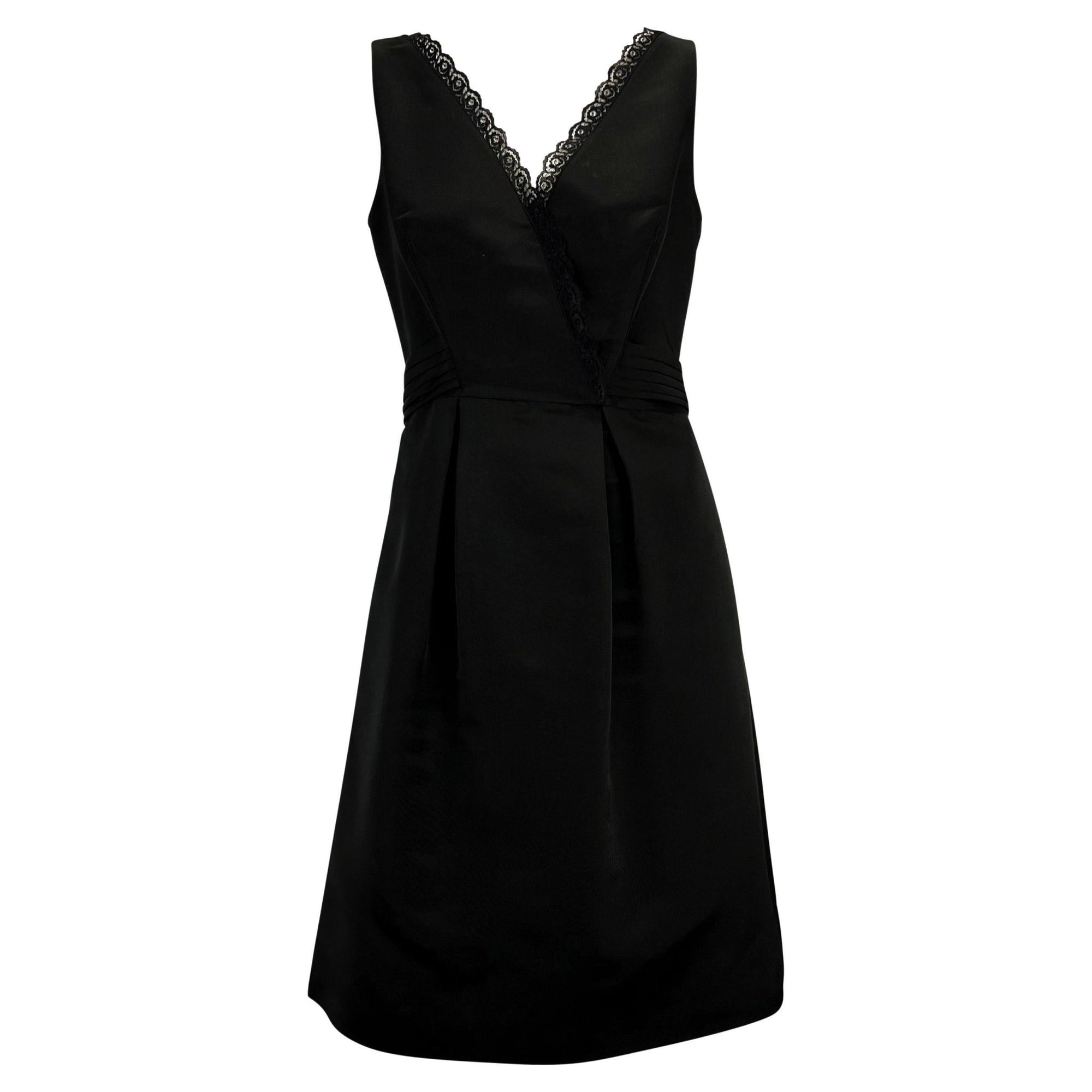 1990s Bill Blass Couture Black Bow Sleeveless Cocktail Dress - RealList
