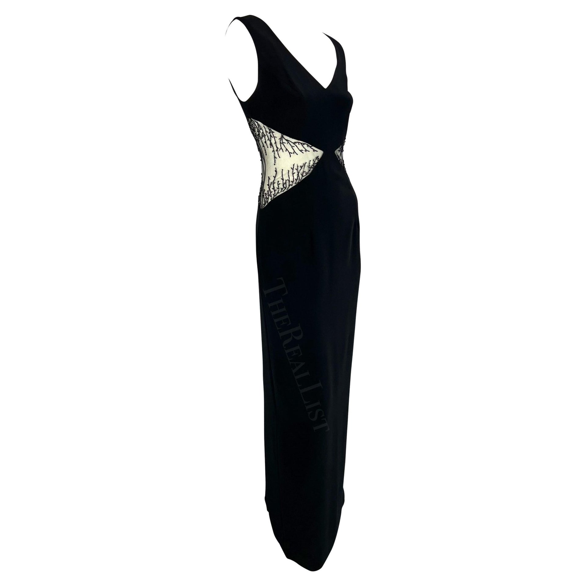 1990s Bob Mackie Black Cut Out Beaded Gown - RealList