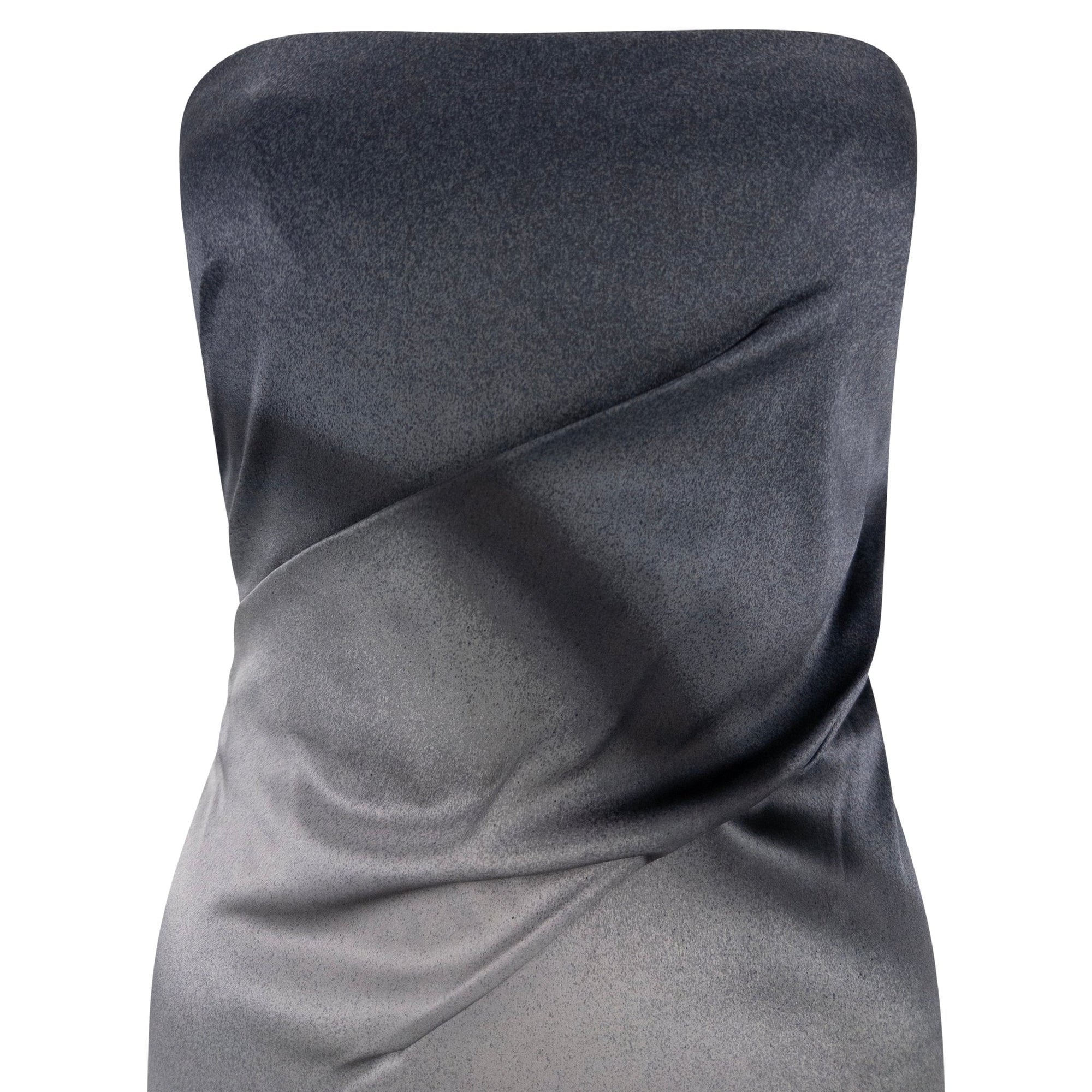 1990s Calvin Klein Collection Ombré Charcoal Silk Satin Strapless Mini Dress - RealList