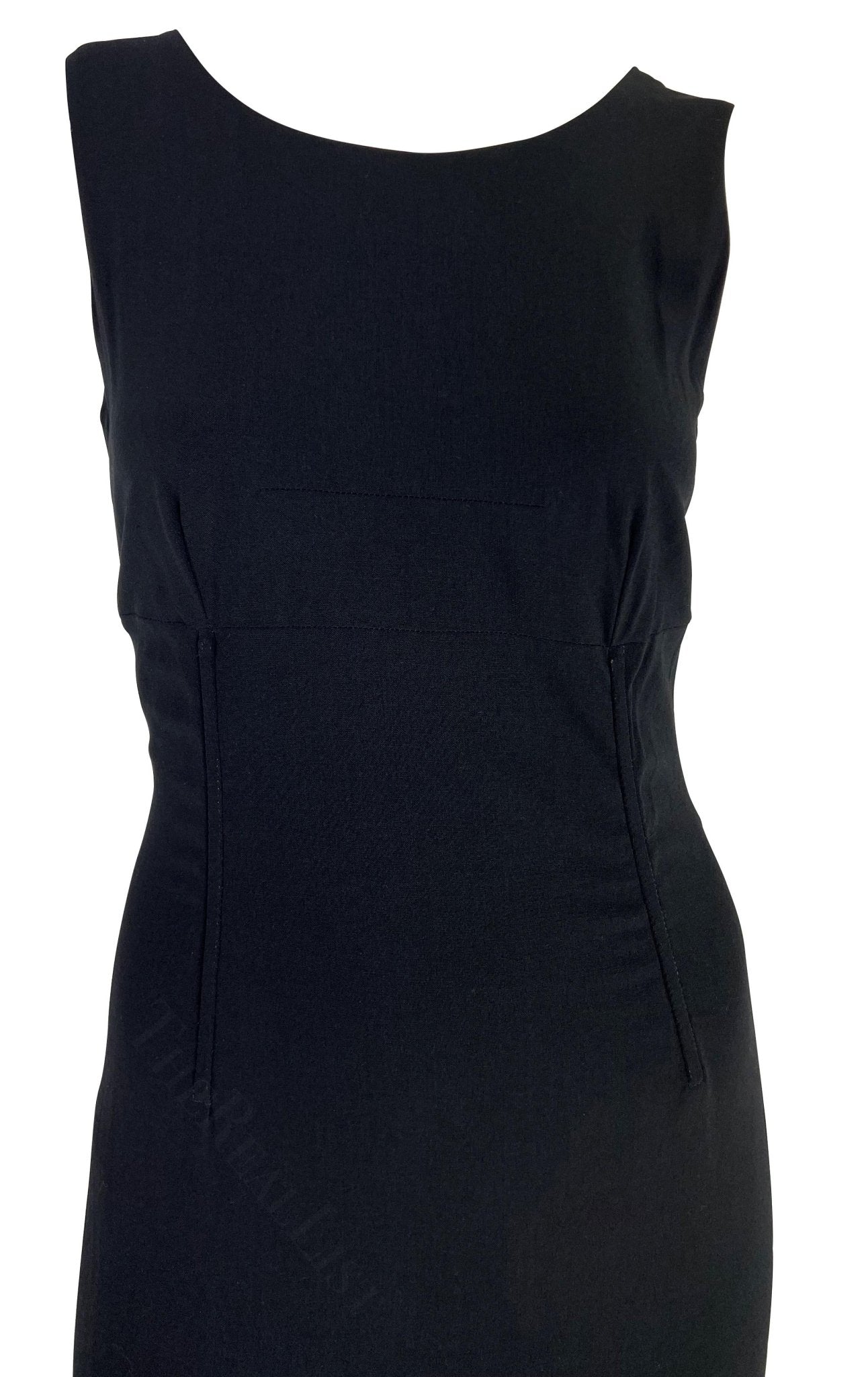 1990s Dolce & Gabbana Black Corset Boned Sleeveless Midi Dress - RealList