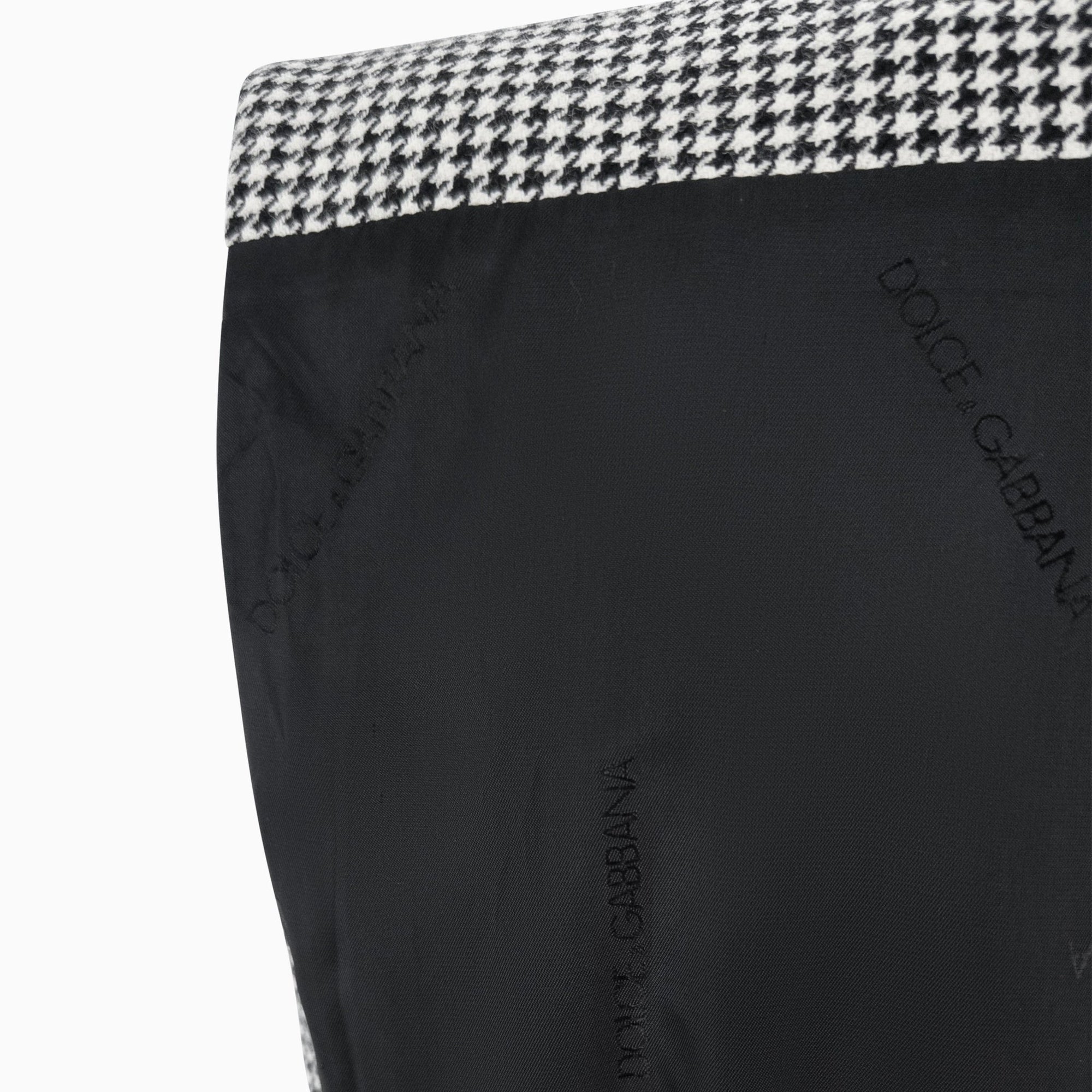 1990s Dolce & Gabbana Black White Houndstooth Pleated Skirt Vest Set - RealList