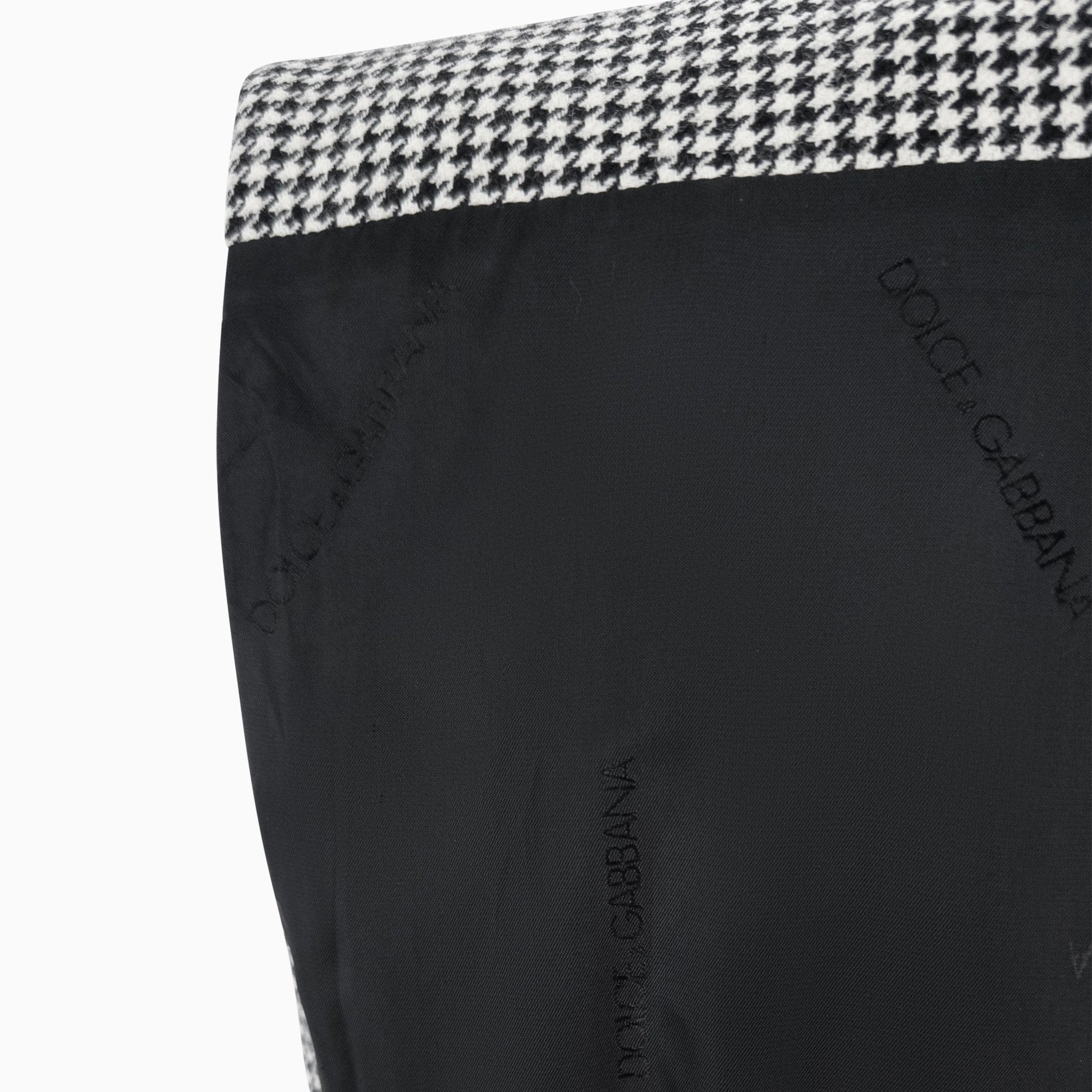 1990s Dolce & Gabbana Black White Houndstooth Pleated Skirt Vest Set - RealList