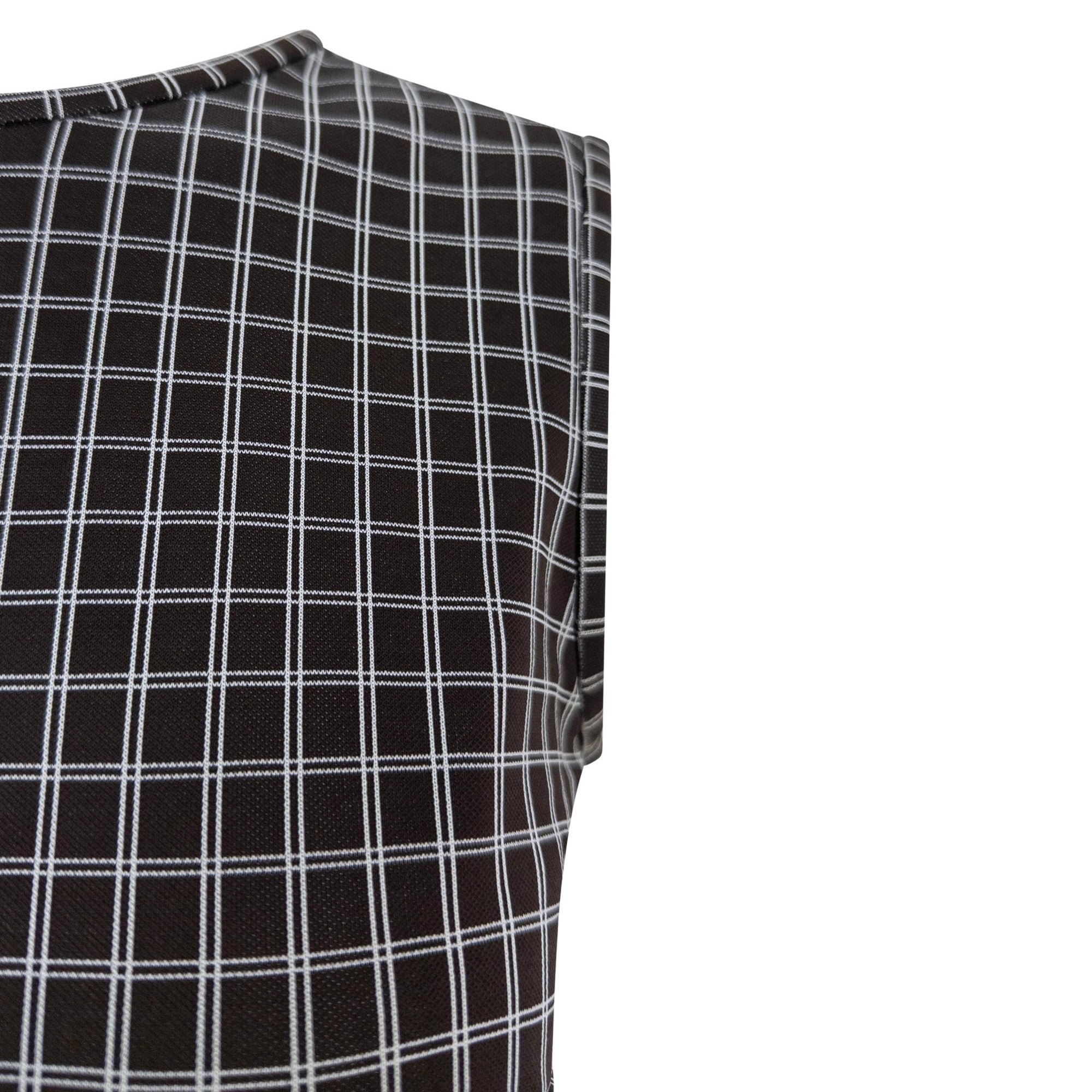 1990s Dolce & Gabbana Brown White Windowpane Crop Top Mini Skirt Set - RealList