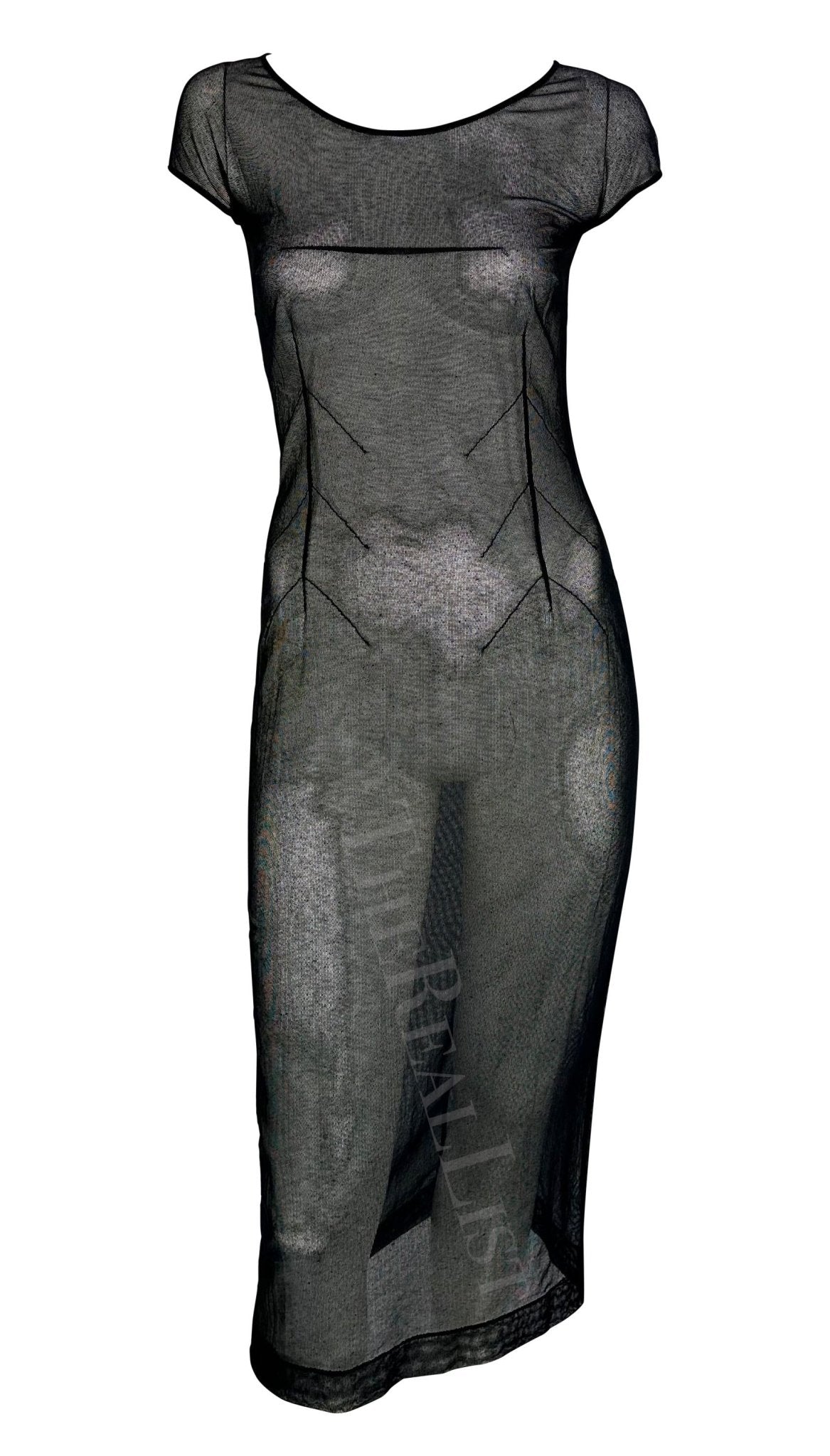 1990s Dolce & Gabbana Sheer Black Mesh Dress Bra Set - RealList