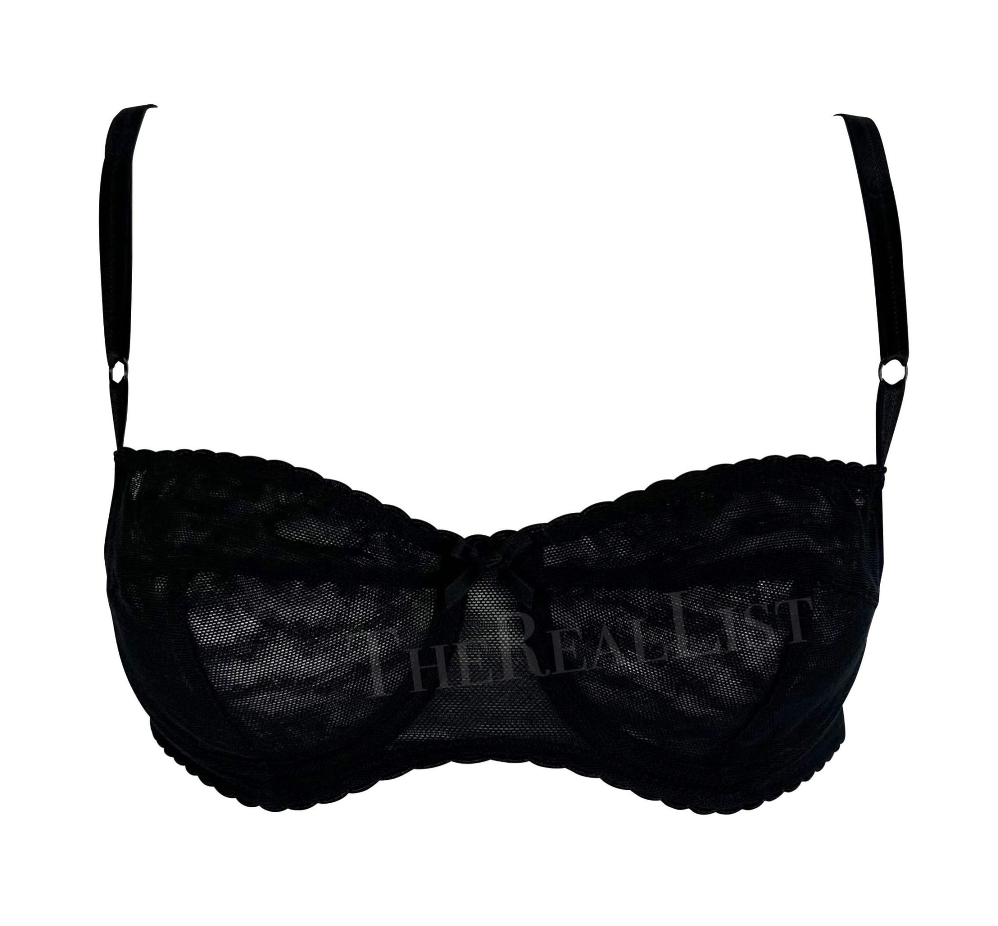 1990s Dolce & Gabbana Sheer Black Mesh Dress Bra Set - RealList