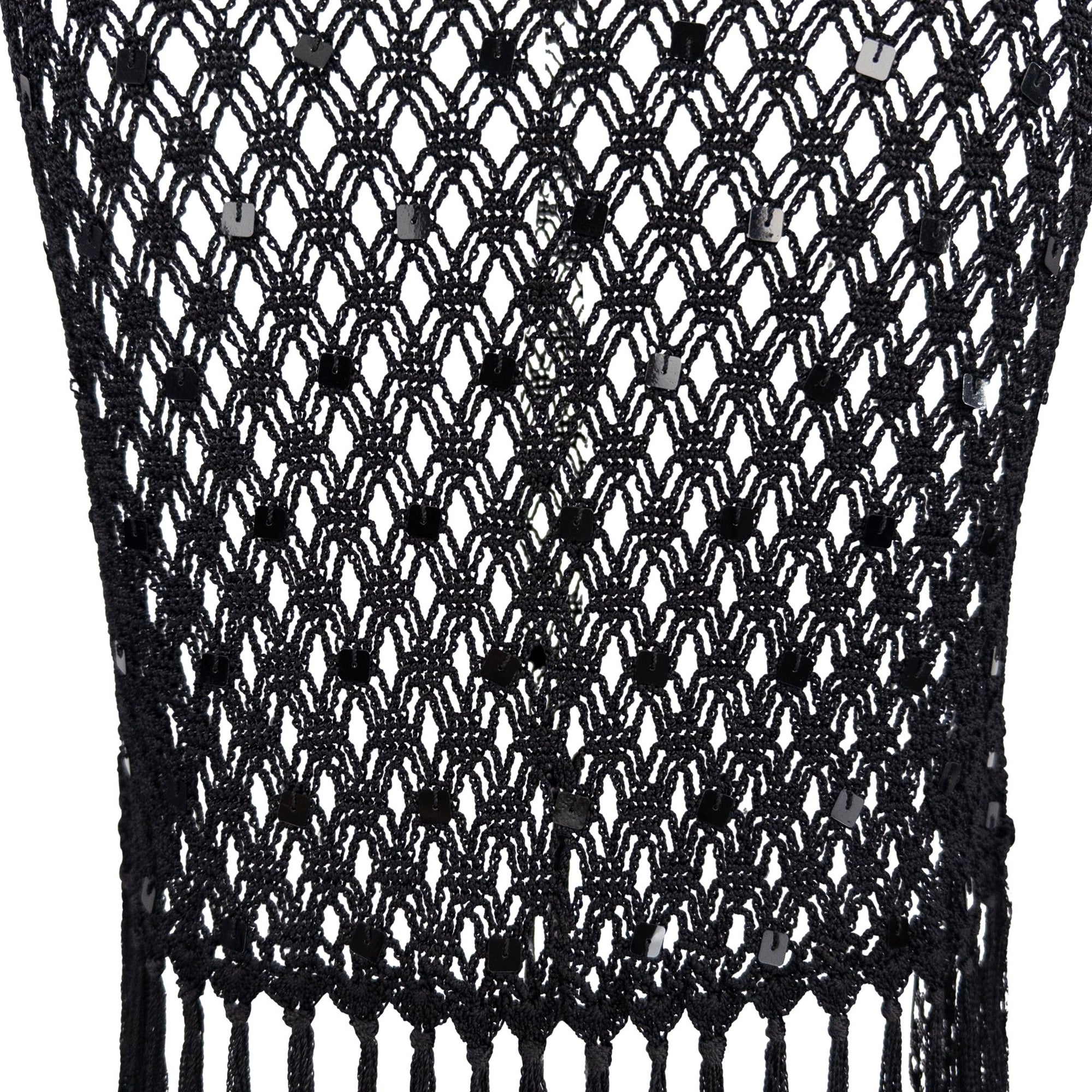 1990s Fendi by Karl Lagerfeld Sheer Black Knit Sequin Cardigan Skirt Set - RealList