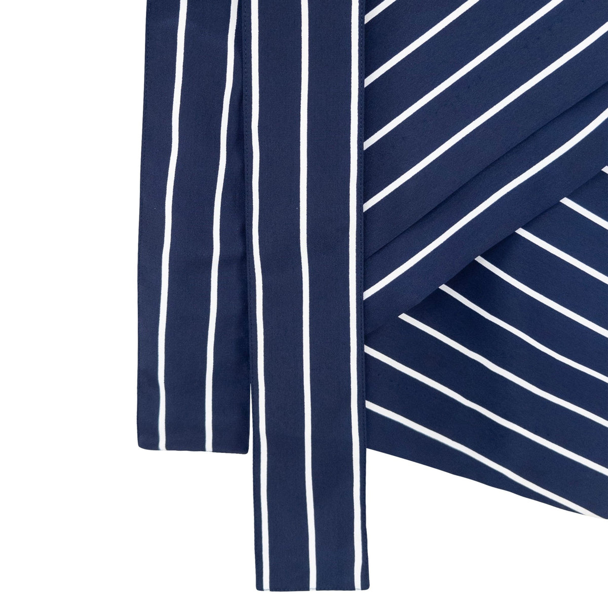 1990s Gianfranco Ferré Navy Blue White Stripe Asymmetric Shirt Dress - RealList