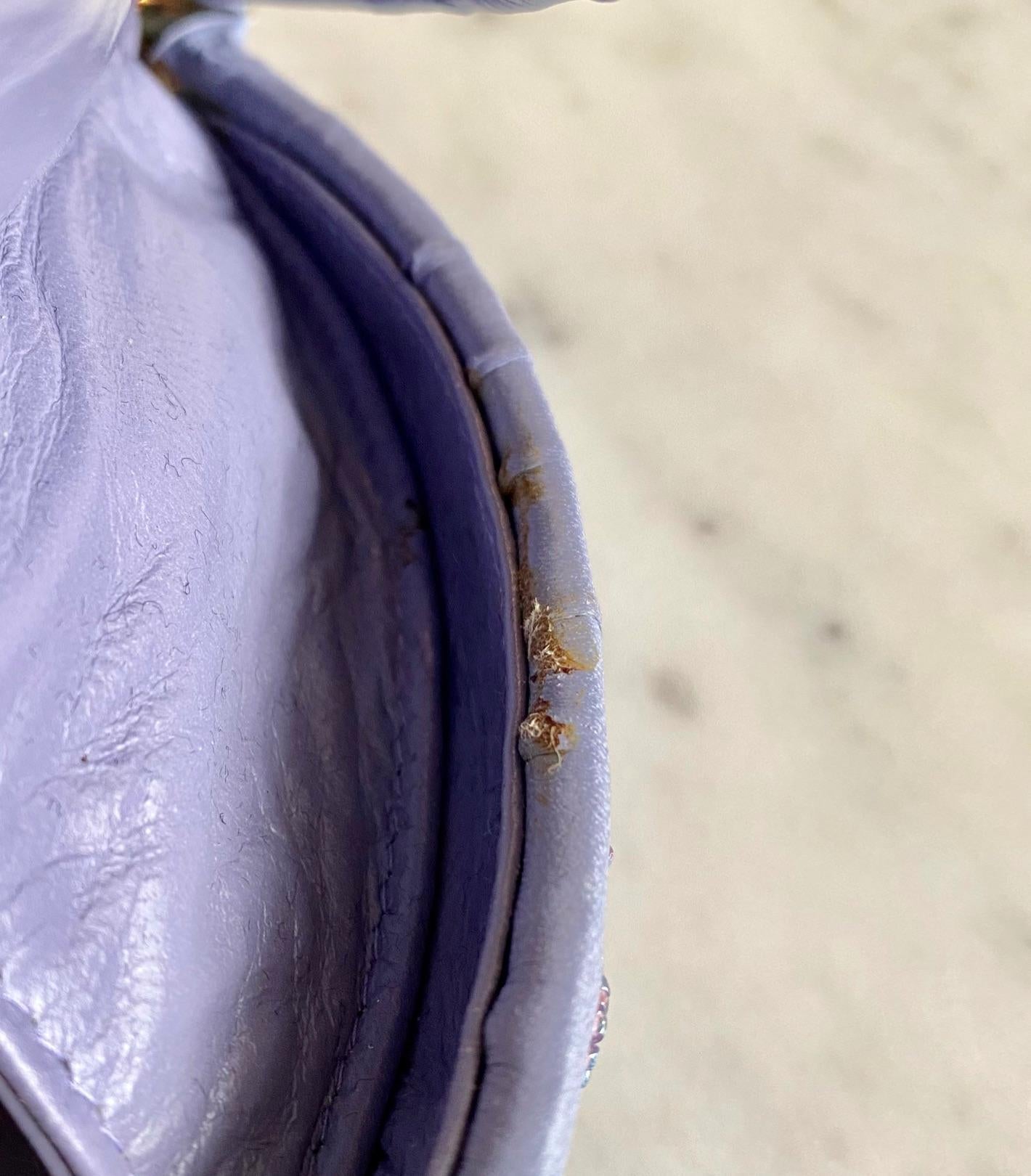 1990s Gianni Versace Couture Lavender Heart Shape Crossbody & Evening Clutch - RealList