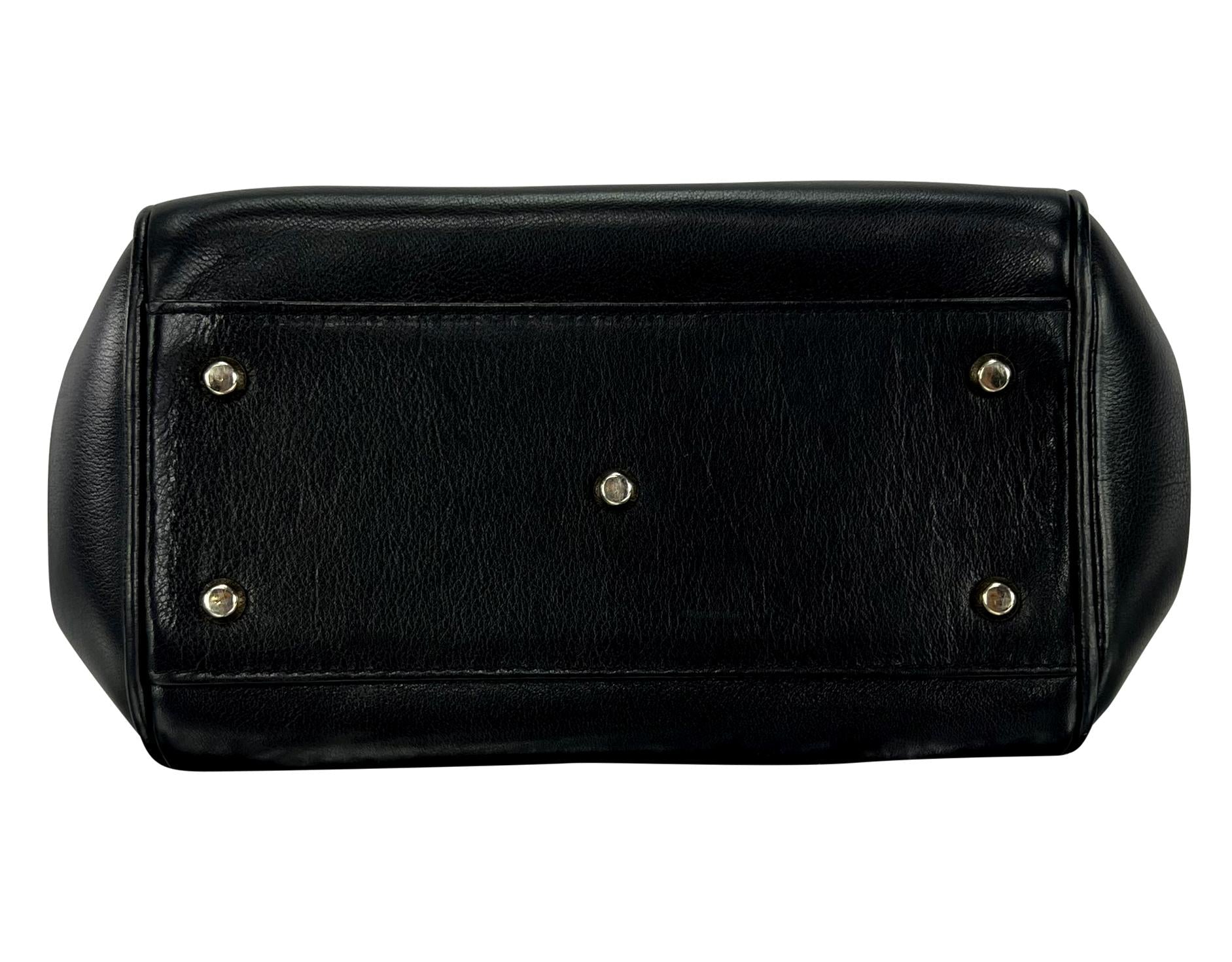 1990s Gianni Versace Couture Leather Medusa Relief Acrylic Frame Handle Mini Bag - RealList