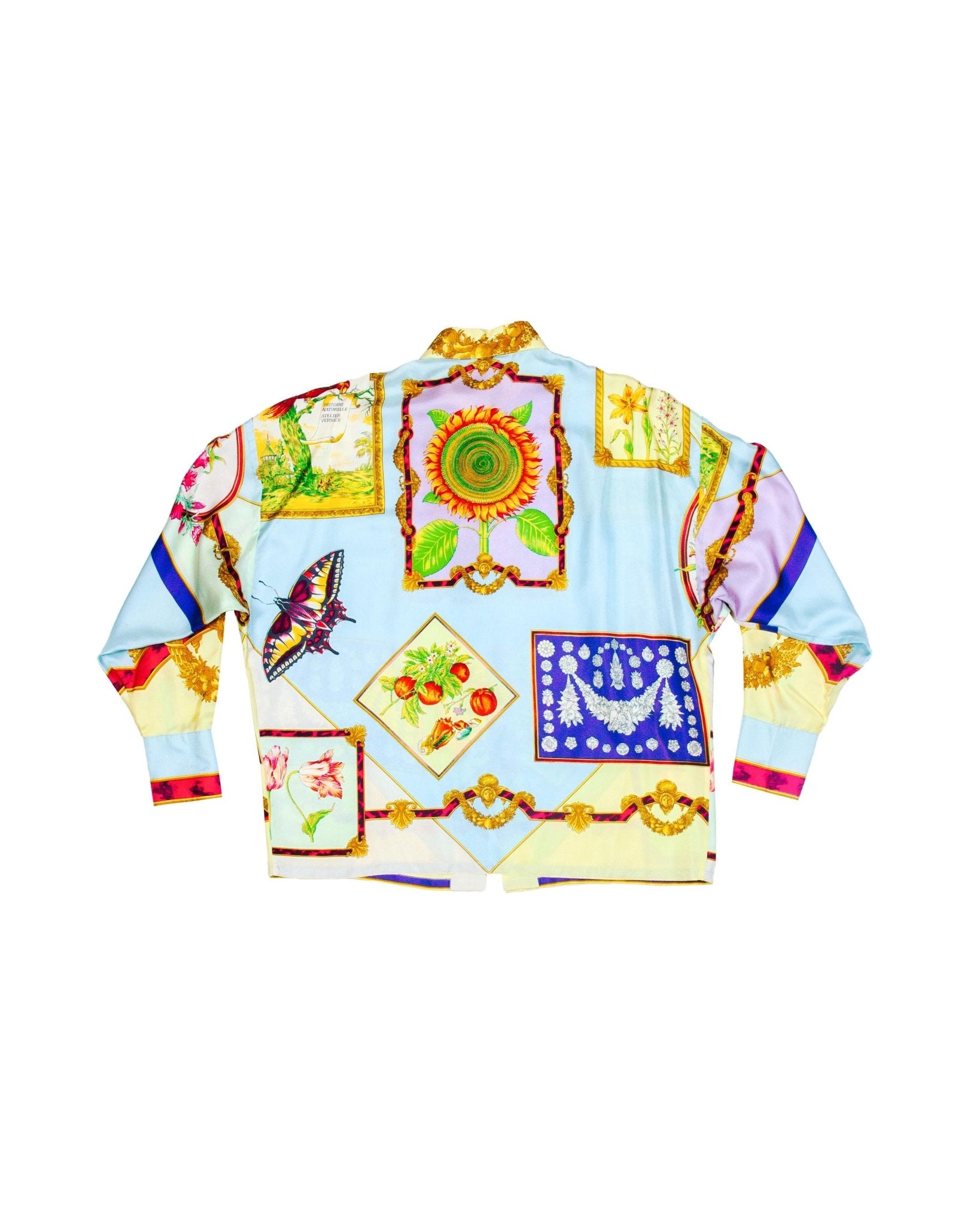 1990s Gianni Versace Couture Vintage Silk Floral Collared Shirt - RealList