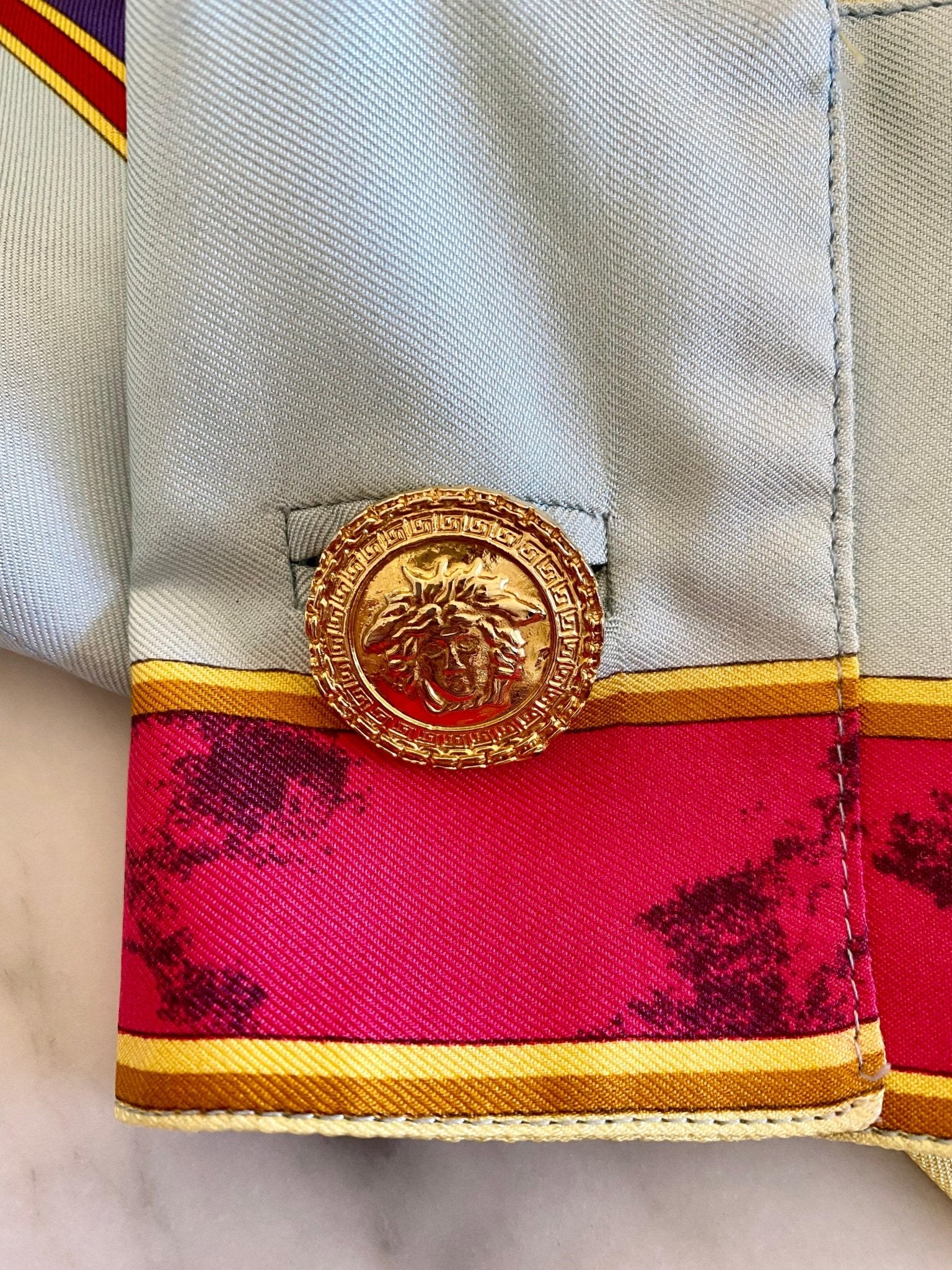 1990s Gianni Versace Couture Vintage Silk Floral Collared Shirt - RealList