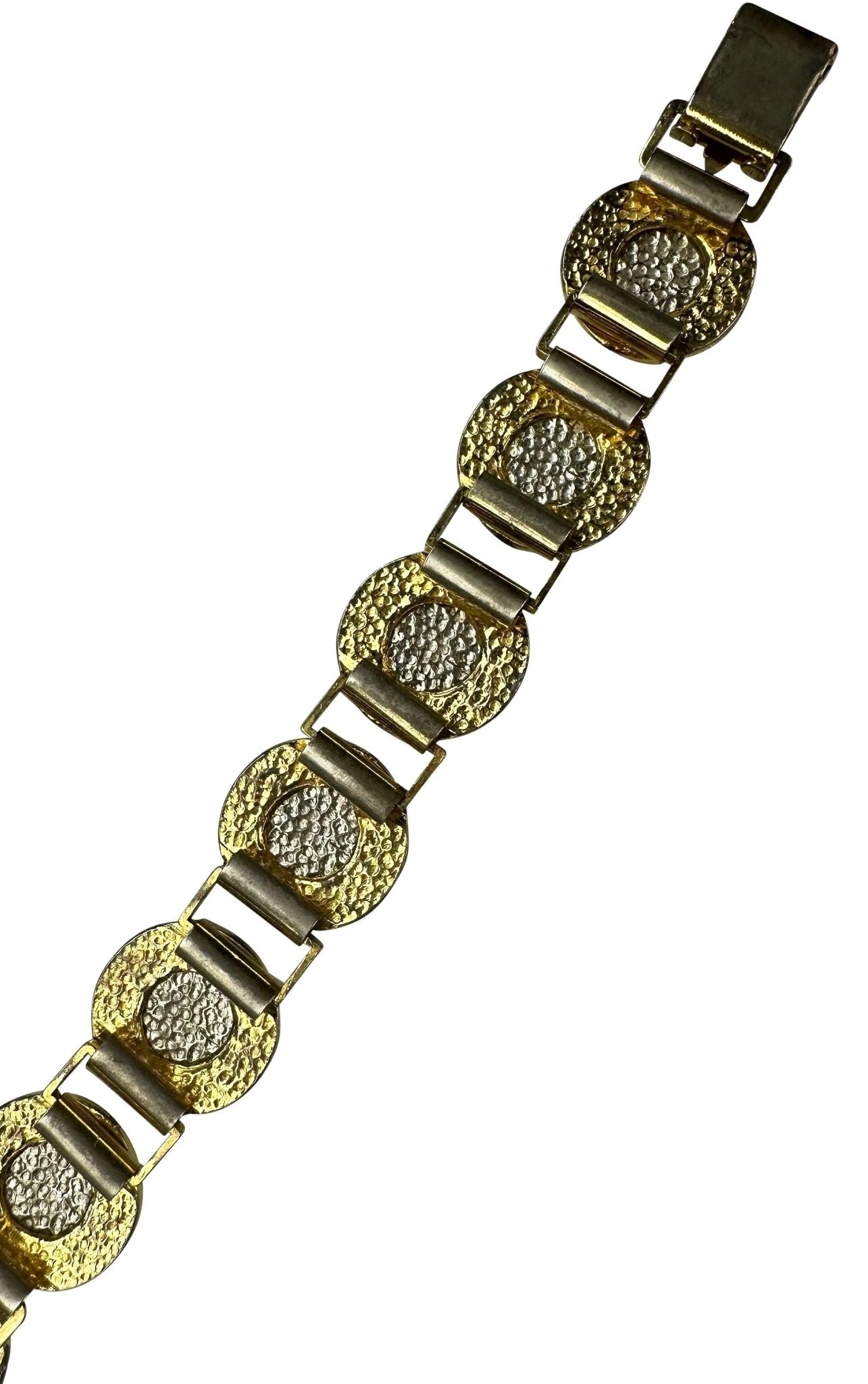 1990s Gianni Versace Silver Rhinestone Medusa Medallion Costume Link Bracelet - RealList