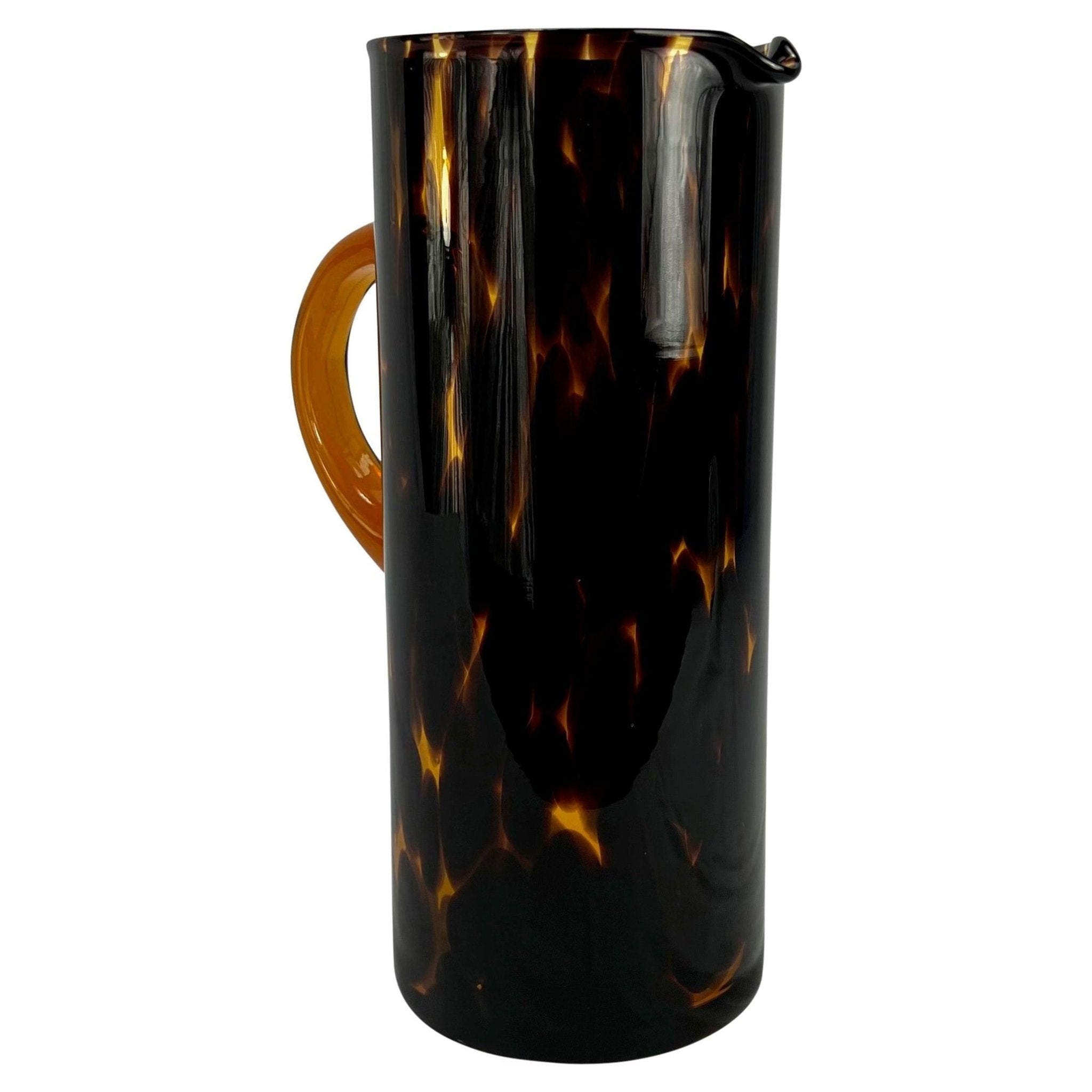 1990s Gucci by Tom Ford Brown Blown Murano Glass Tortoiseshell Pitcher - RealList