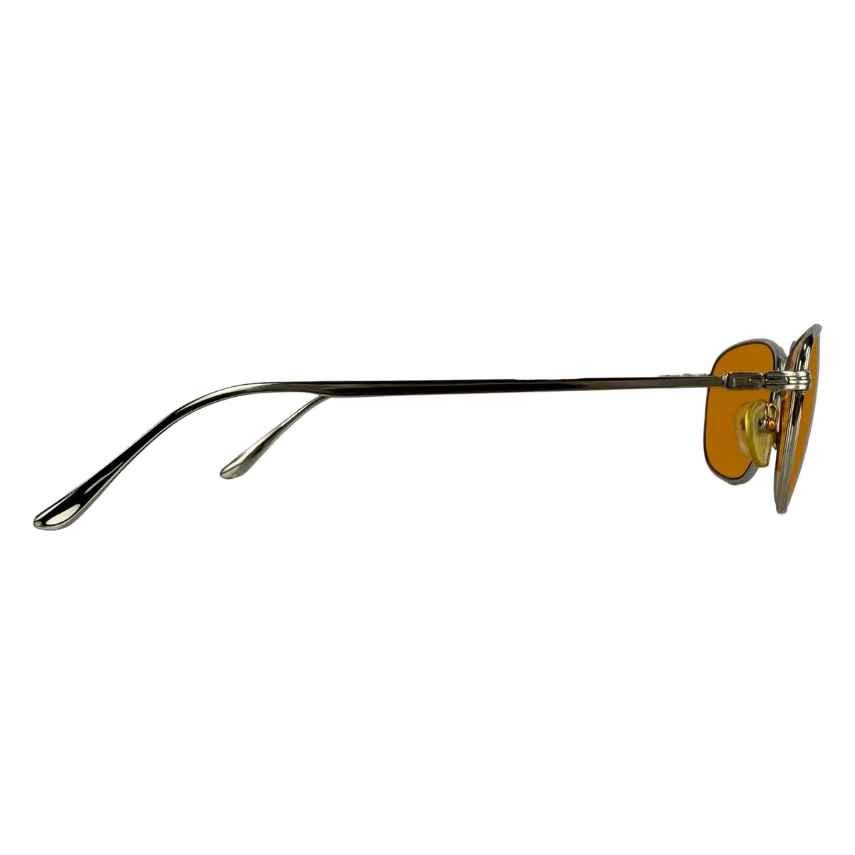1990s Gucci by Tom Ford Thin Silver Wire Frame Amber Aviator Sunglasses - RealList
