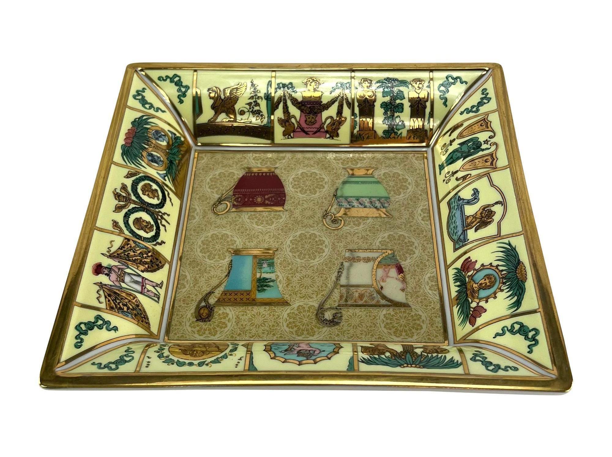 1990s Gucci Demitasse Espresso Cup Pattern Gold Porcelain Trinket Dish Ashtray - RealList