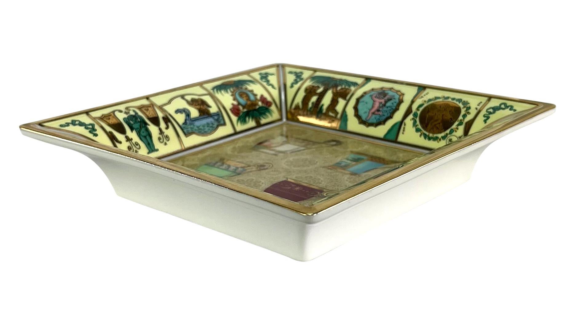 1990s Gucci Demitasse Espresso Cup Pattern Gold Porcelain Trinket Dish Ashtray - RealList