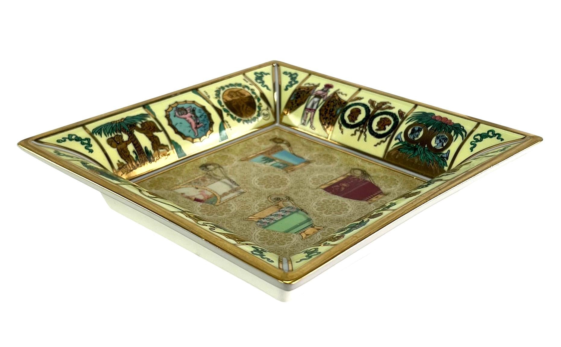 1990s Gucci Demitasse Espresso Cup Pattern Gold Porcelain Trinket Dish Ashtray - RealList