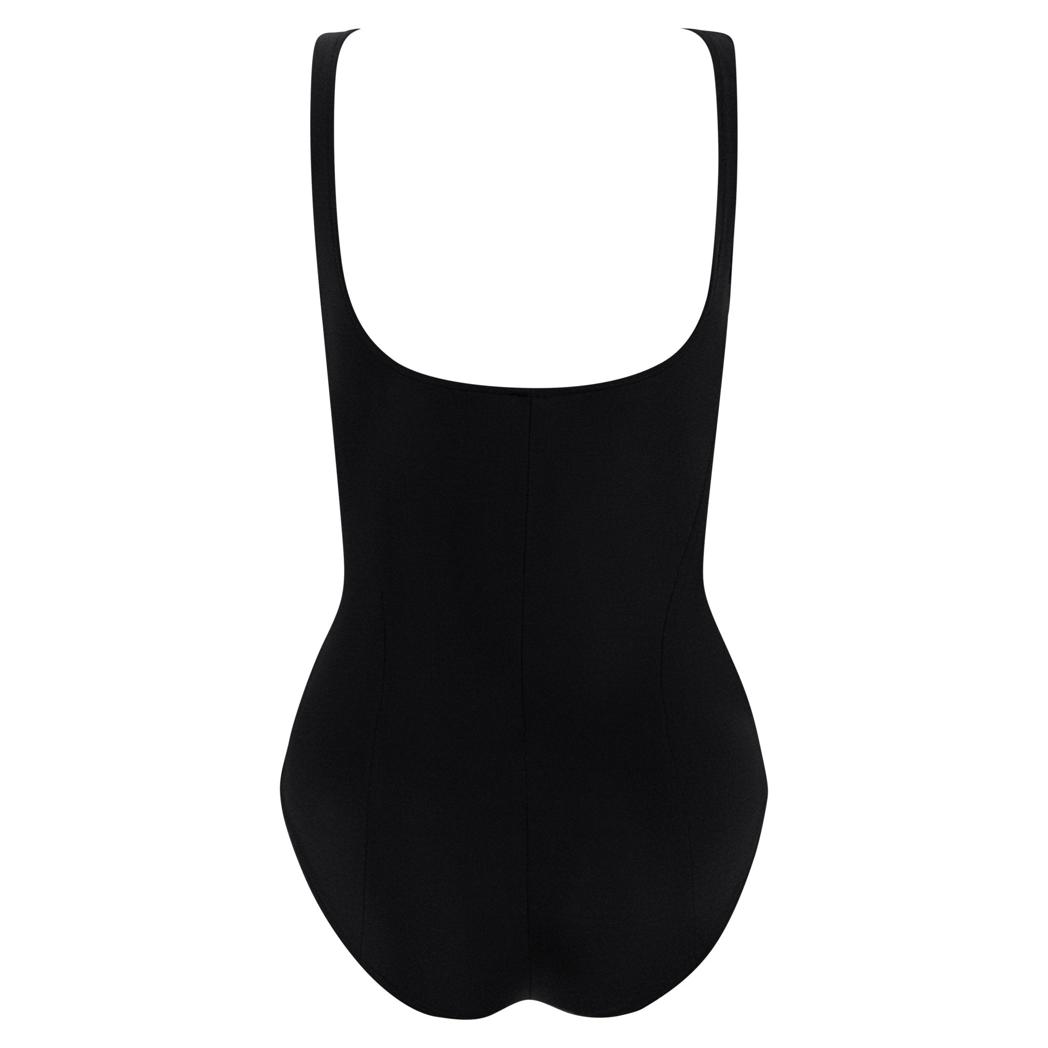 1990s Norma Kamali Black Lace - Up Ruffled One - Piece Swimsuit - RealList