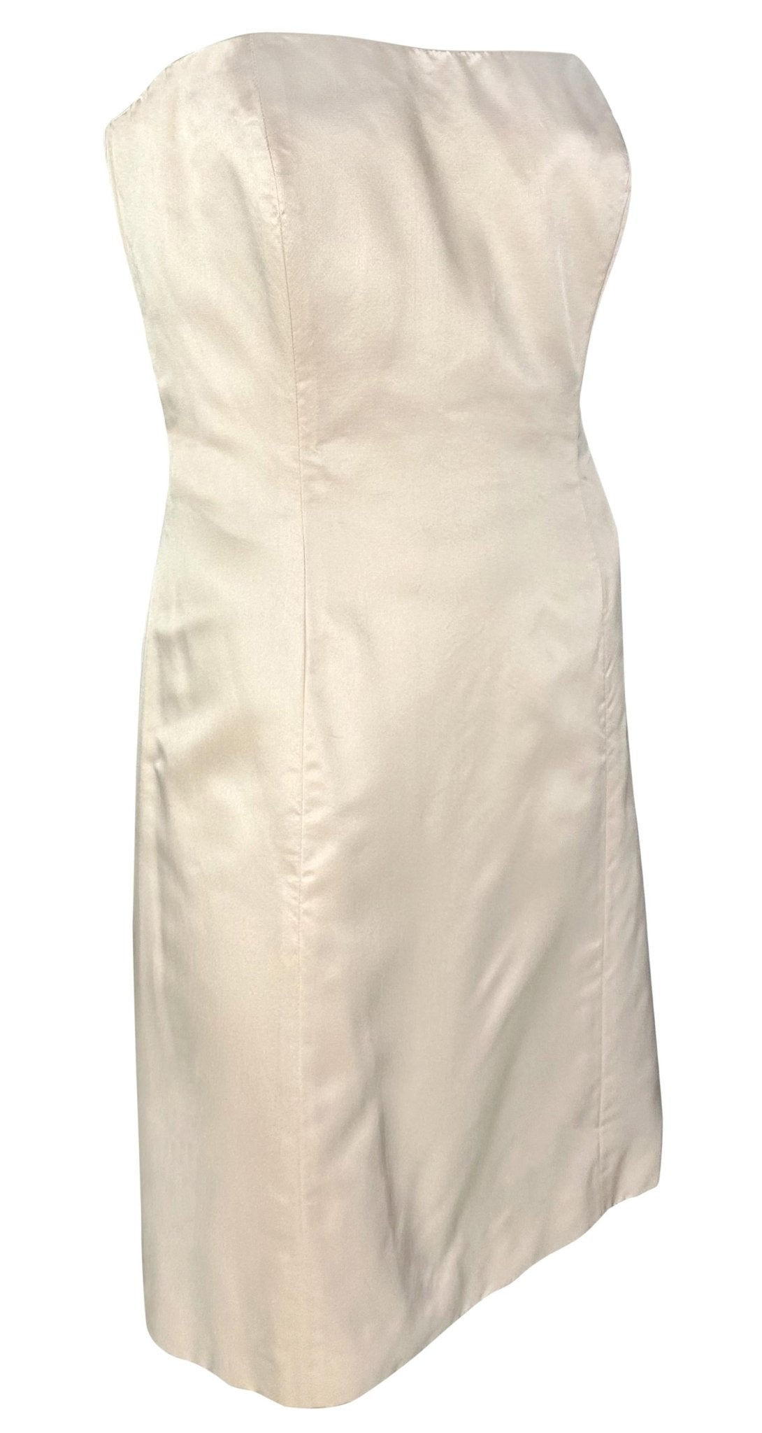 1990s Oscar de La Renta Pastel Pink Strapless Classic Flare Mini Dress - RealList