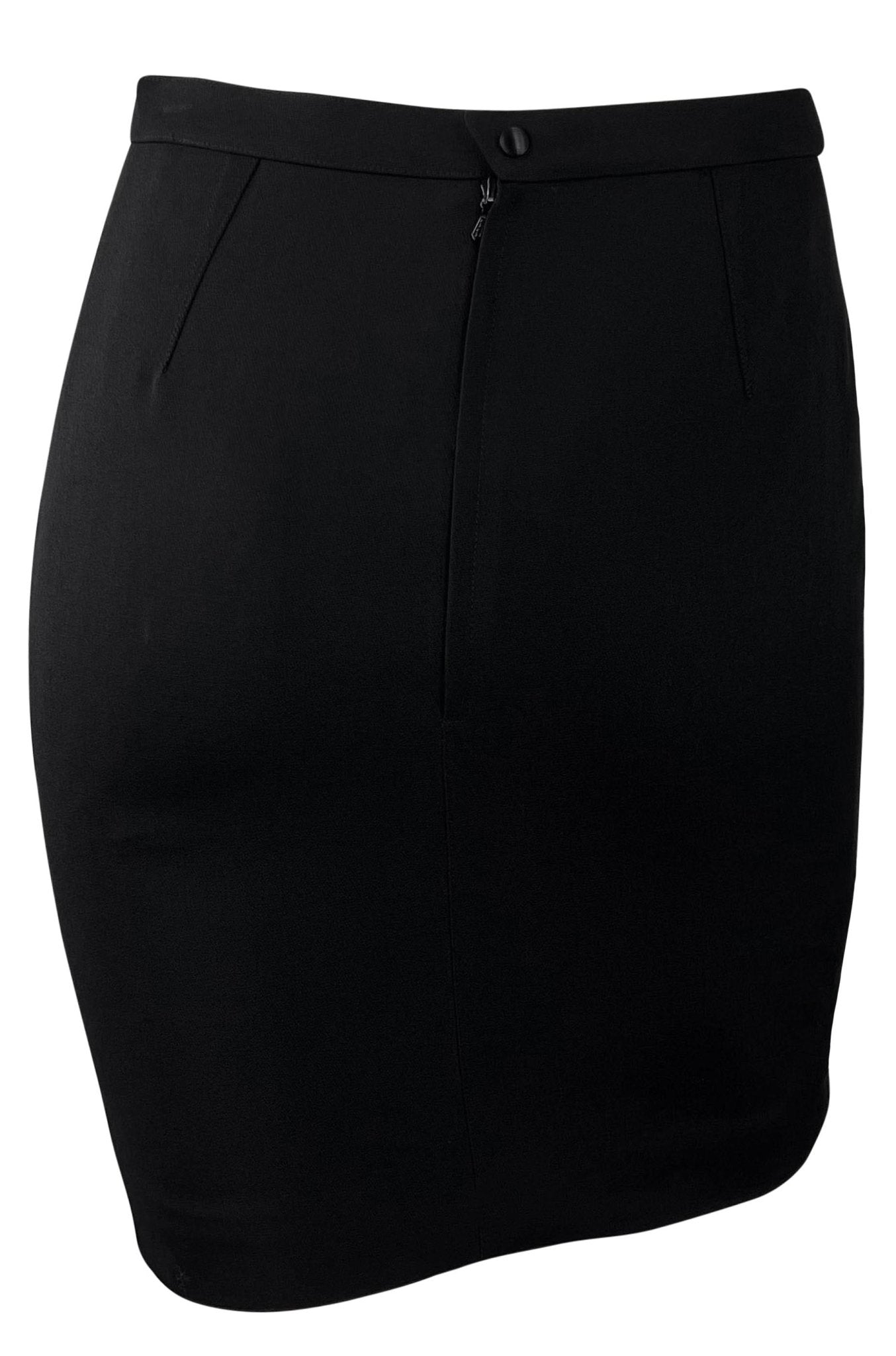 1990s Thierry Mugler Black White Sculpted Asymmetric Bow Skirt Suit - RealList