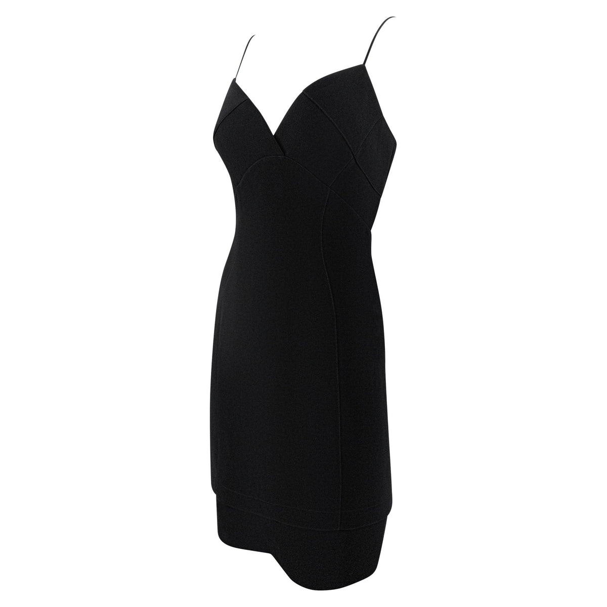 1990s Thierry Mugler Little Black Tiered Knee-Length Slip Dress - RealList