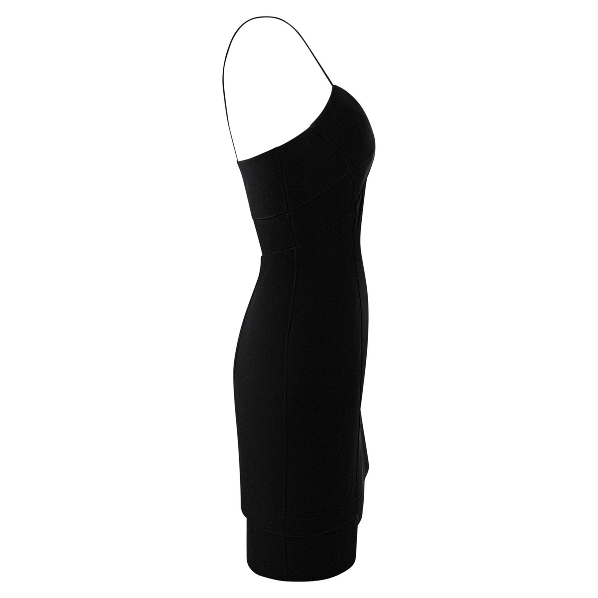 1990s Thierry Mugler Little Black Tiered Knee-Length Slip Dress - RealList