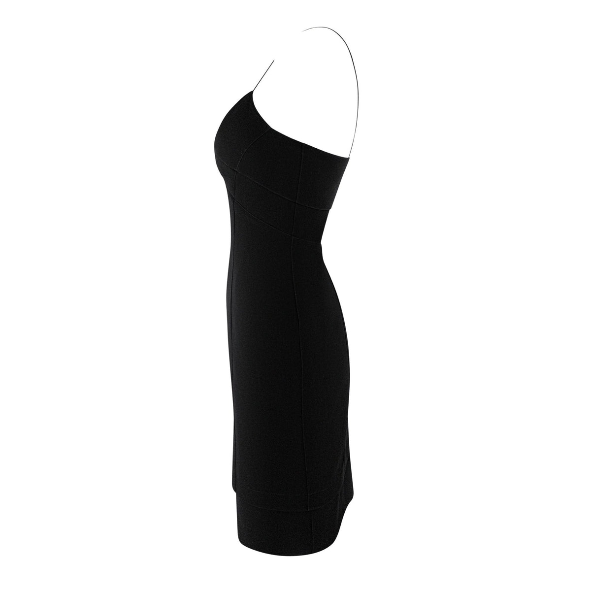 1990s Thierry Mugler Little Black Tiered Knee-Length Slip Dress - RealList