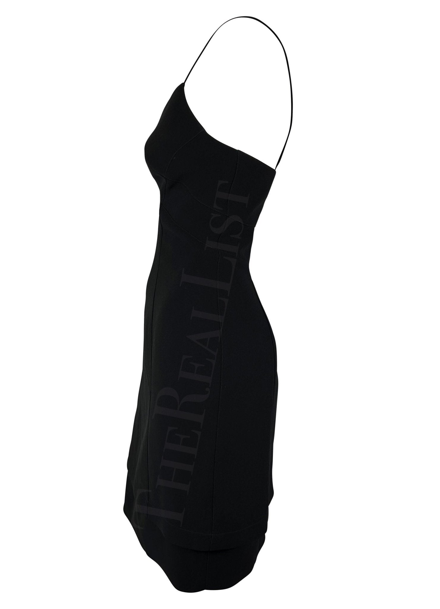 1990s Thierry Mugler Little Black Tiered Mini Slip Dress - RealList