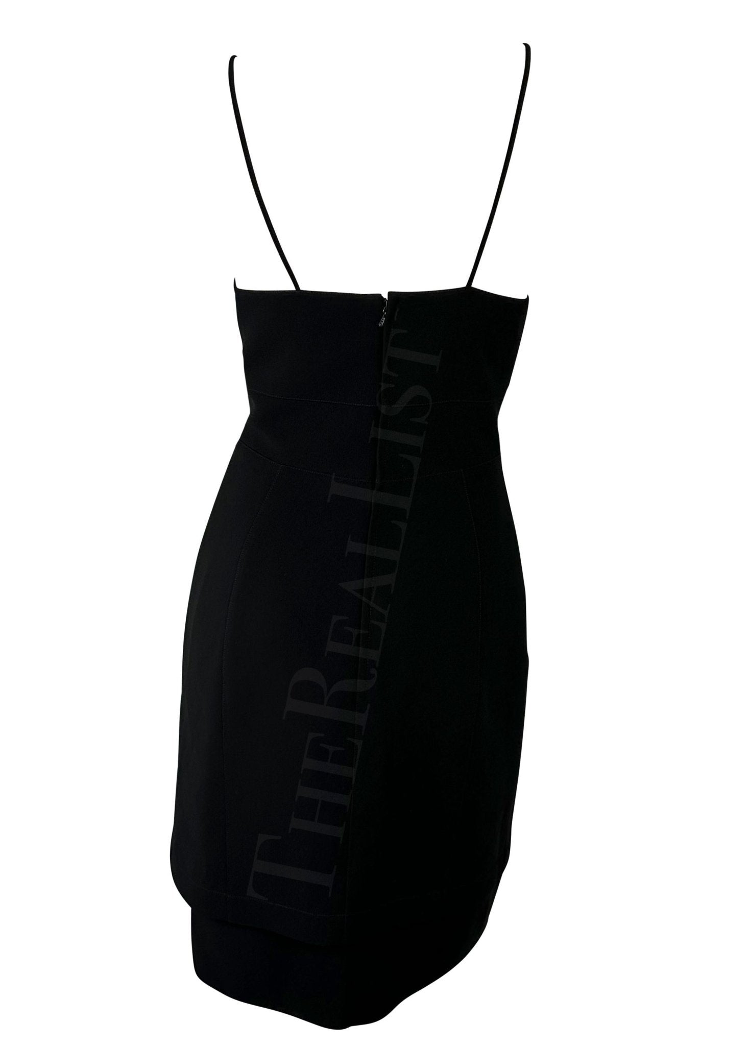 1990s Thierry Mugler Little Black Tiered Mini Slip Dress - RealList