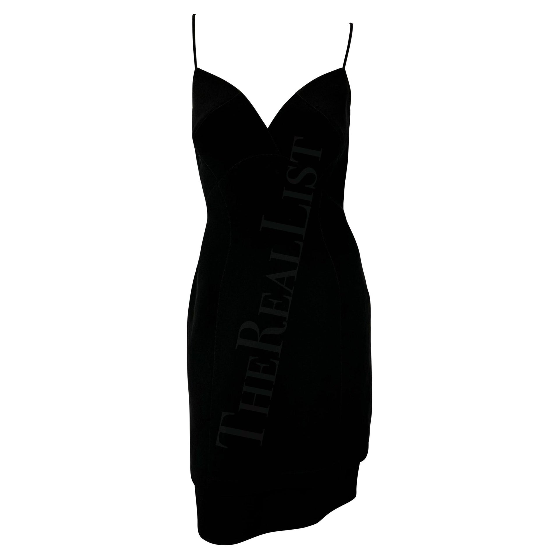 1990s Thierry Mugler Little Black Tiered Mini Slip Dress - RealList