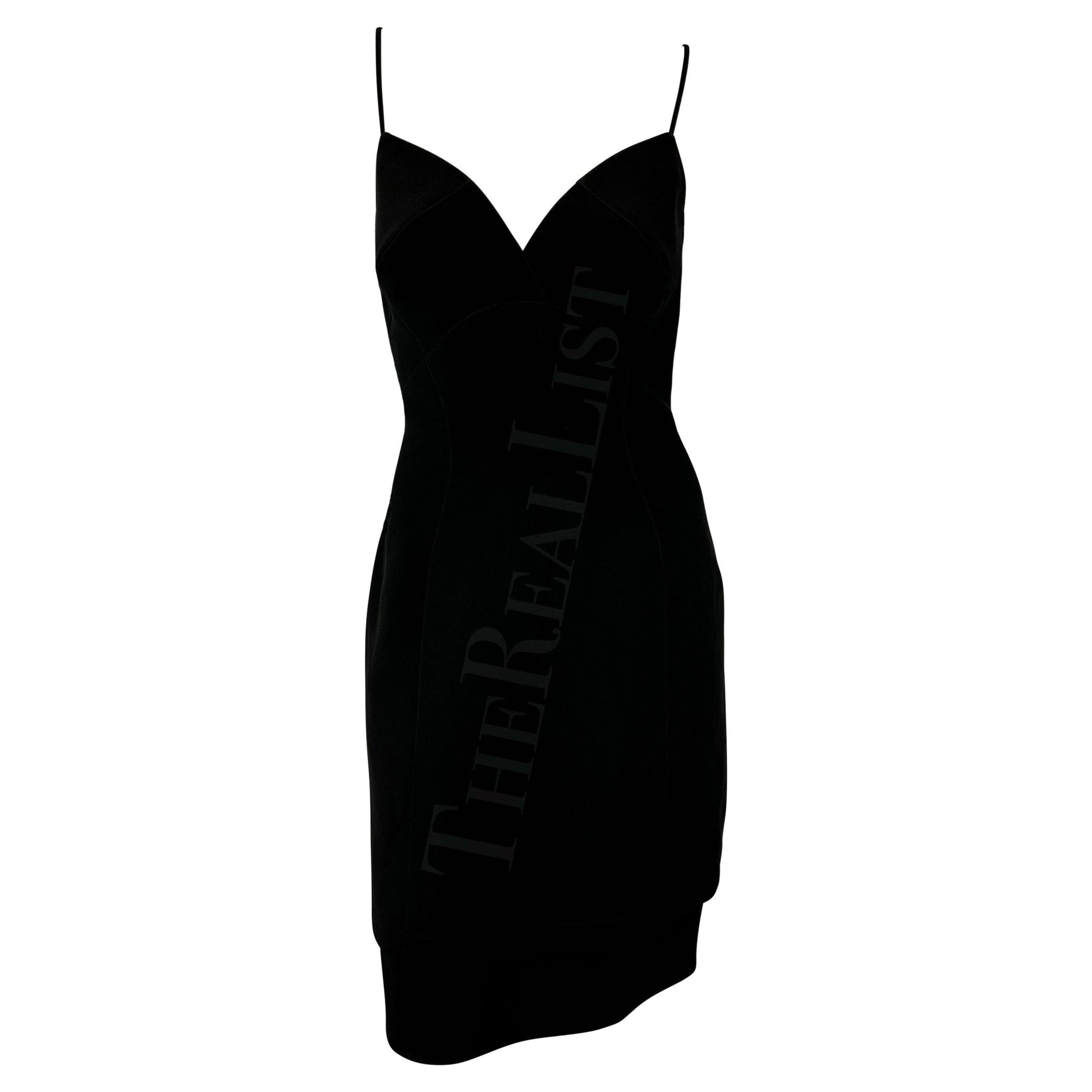 1990s Thierry Mugler Little Black Tiered Mini Slip Dress - RealList