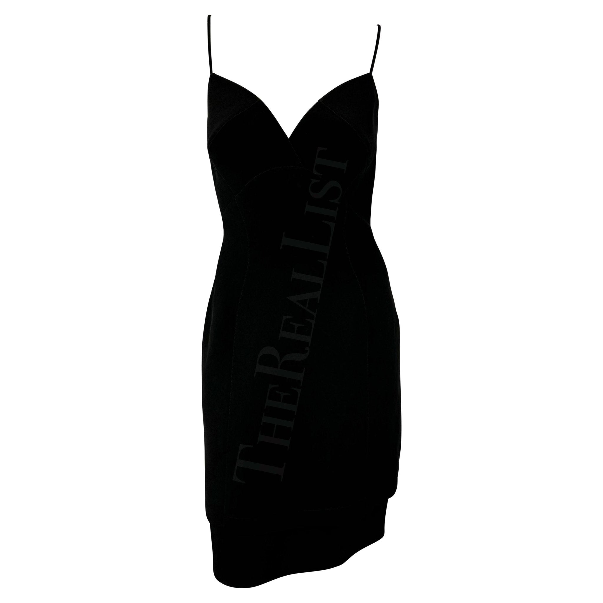 1990s Thierry Mugler Little Black Tiered Mini Slip Dress - RealList