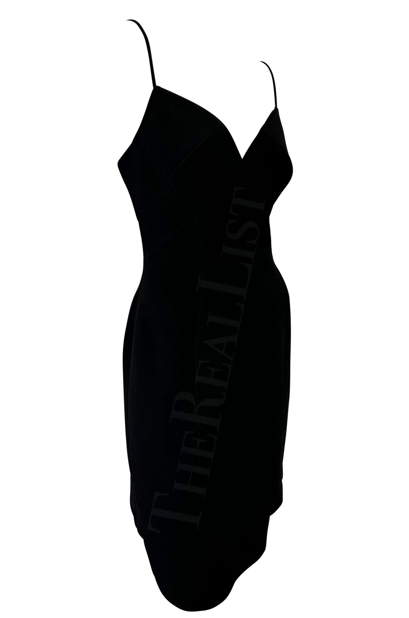1990s Thierry Mugler Little Black Tiered Mini Slip Dress - RealList
