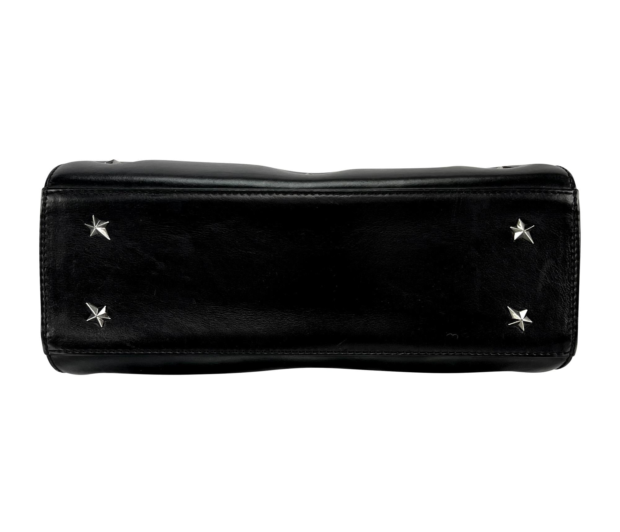 1990s Thierry Mugler Star Stud Quilted Black Leather Small Tote Bag - RealList