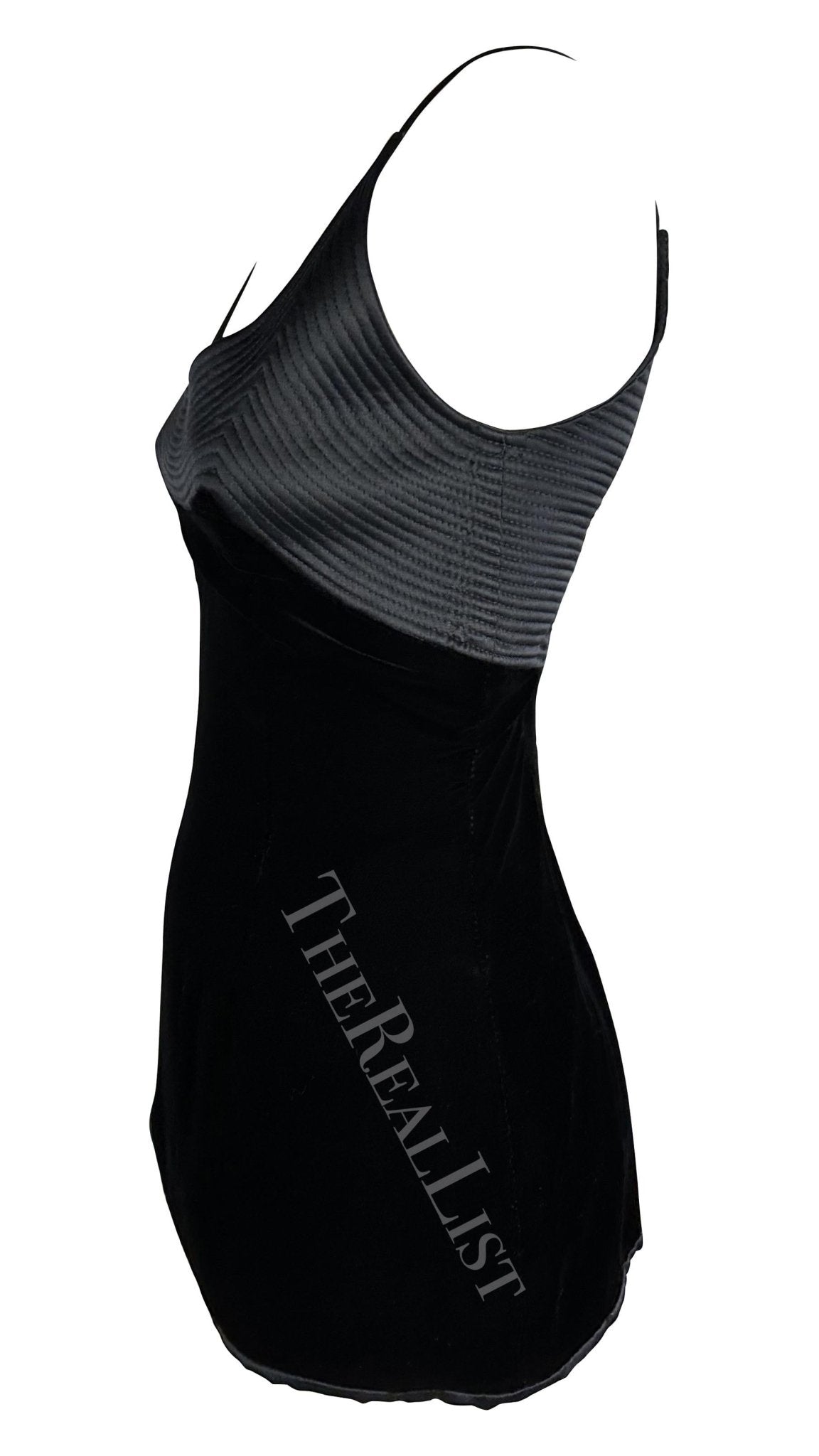 1990s Valentino Garavani Black Velvet Embroidered Tank Top - RealList