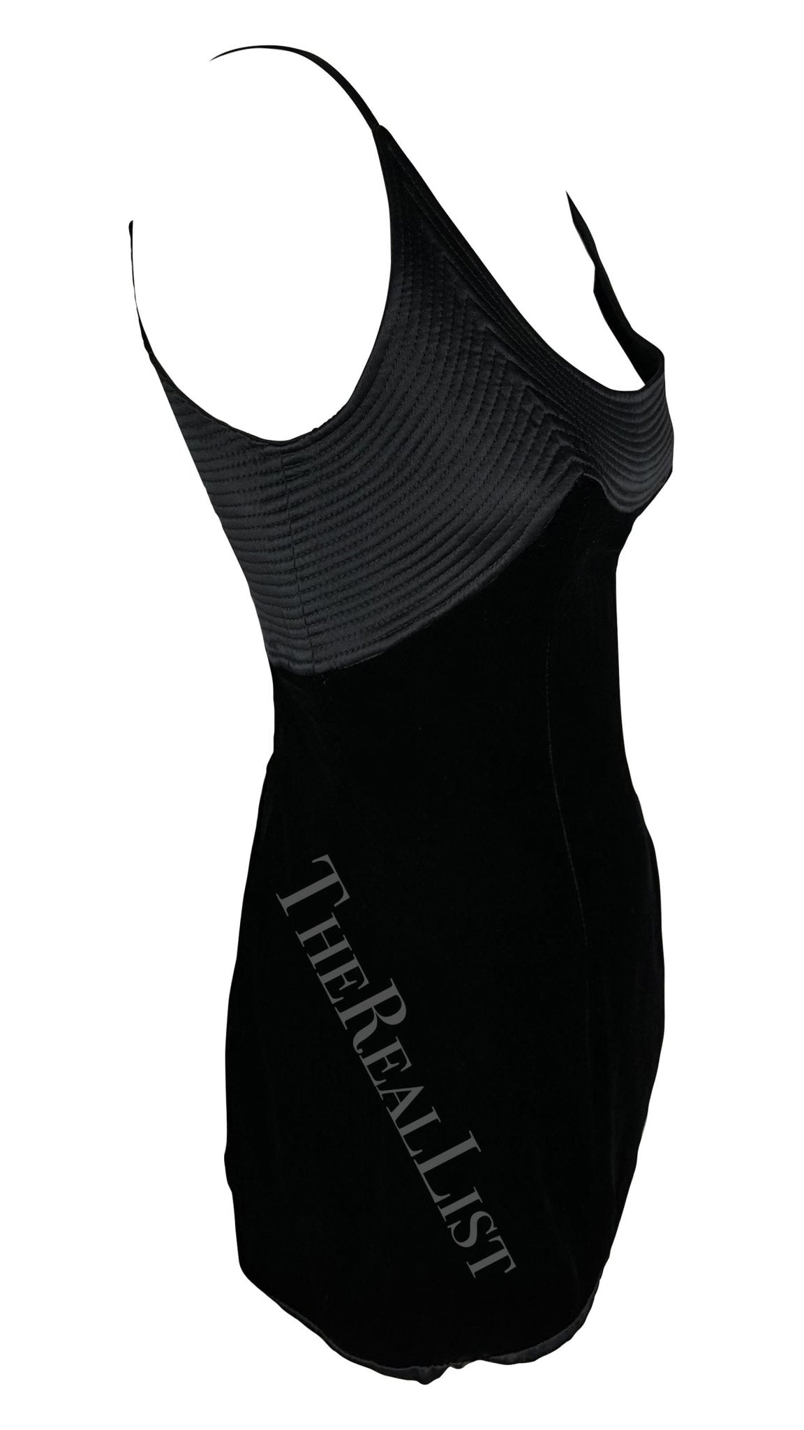 1990s Valentino Garavani Black Velvet Embroidered Tank Top - RealList