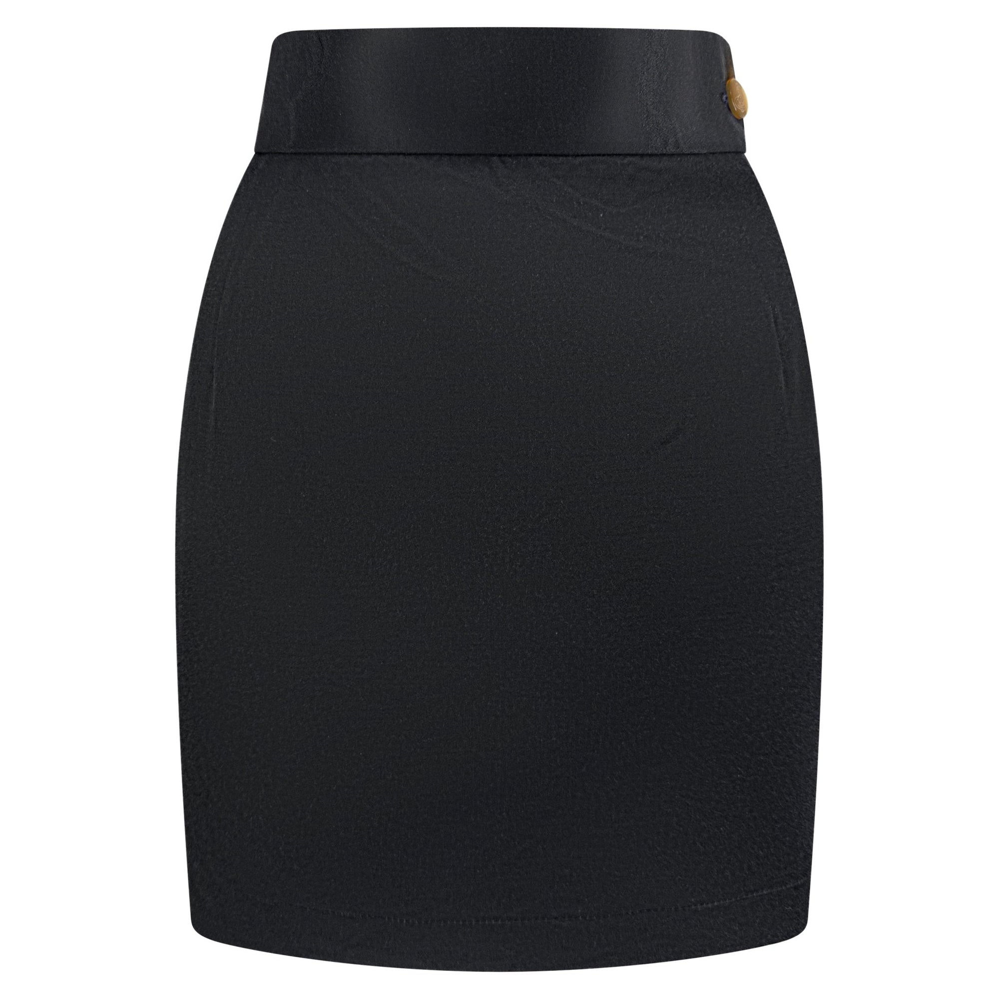 1990s Vivienne Westwood Black Satin Bustier Crop Top Mini Skirt Set - RealList
