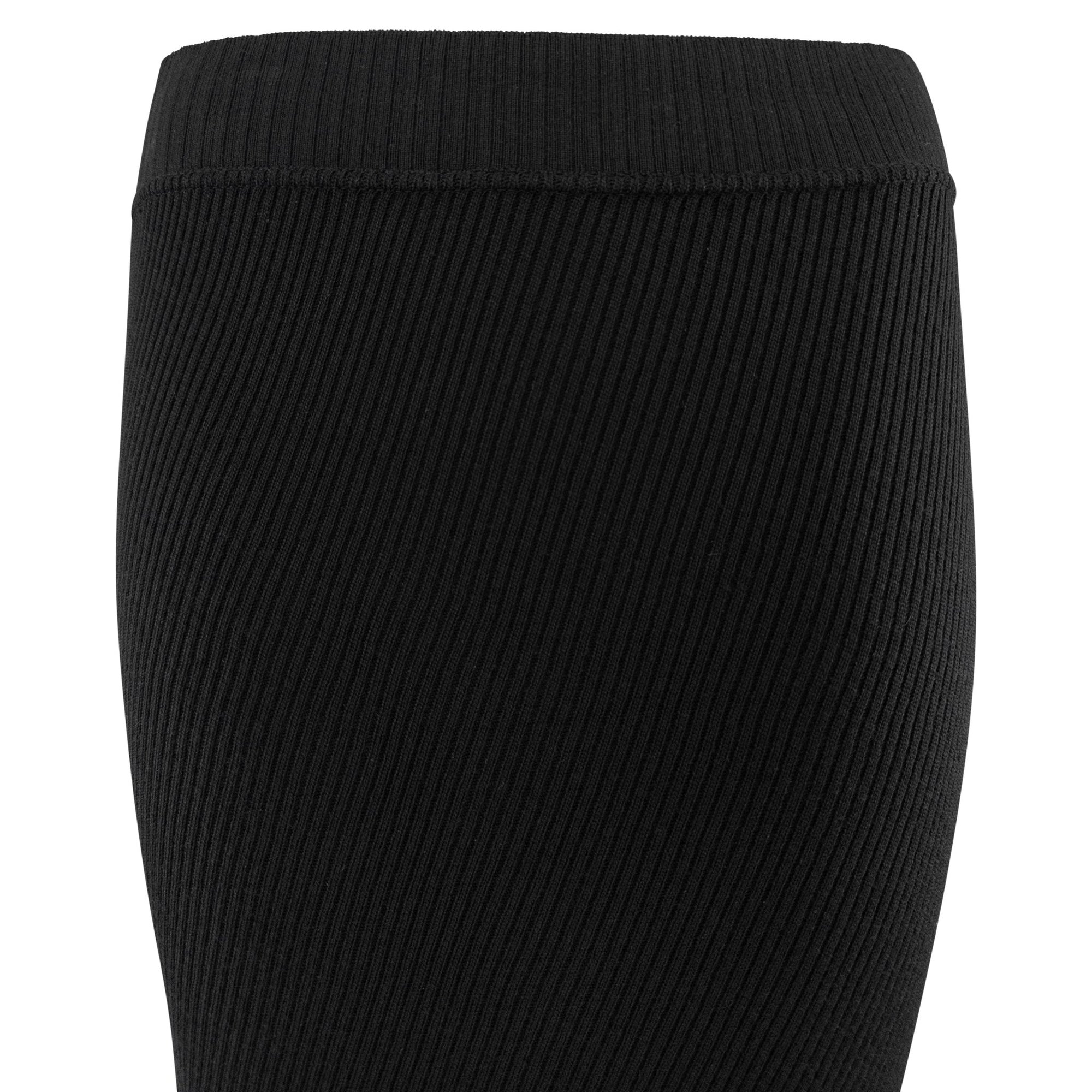 1990s Yves Saint Laurent Black Stretch Ribbed Knit Asymmetric Maxi Skirt - RealList