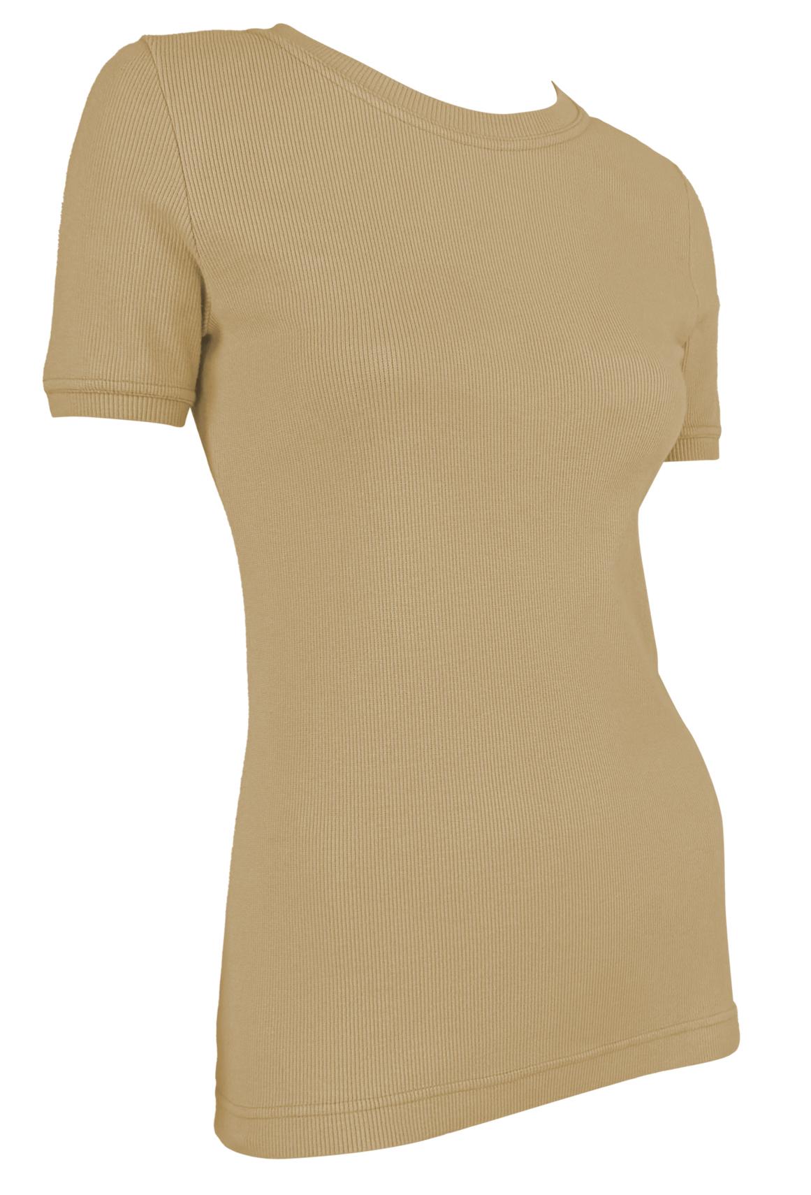 1997 Gucci by Tom Ford Beige Stretch Ribbed Logo T-Shirt Top - RealList