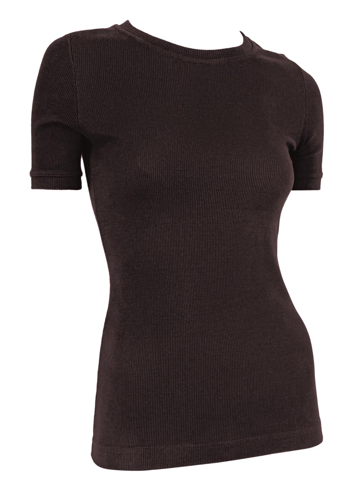 1997 Gucci by Tom Ford Ribbed Brown Stretch Logo T-Shirt Top - RealList