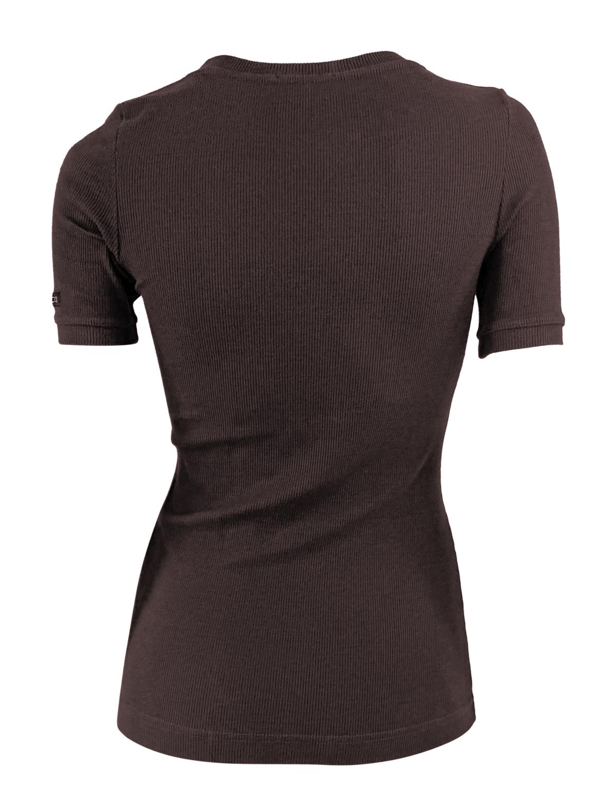 1997 Gucci by Tom Ford Ribbed Brown Stretch Logo T-Shirt Top - RealList