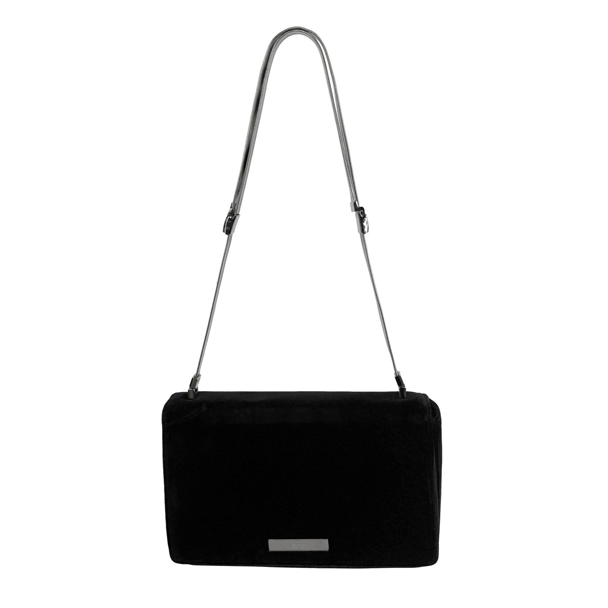 1998 Gucci by Tom Ford Black Velvet Watch Chain Strap Shoulder Bag - RealList