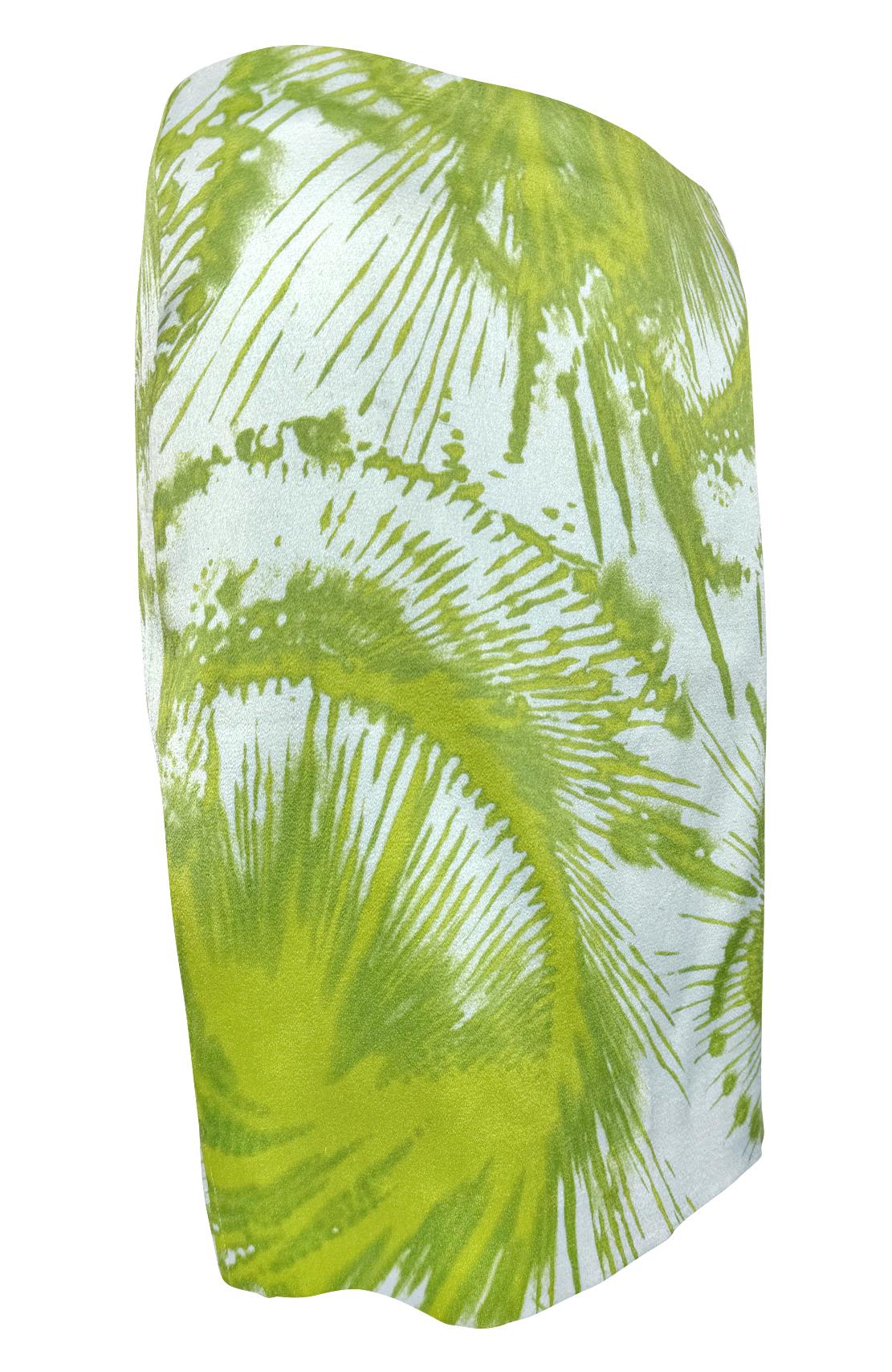 1999 Gianni Versace by Donatella Prototype Abstract Light Blue Green Silk Skirt - RealList