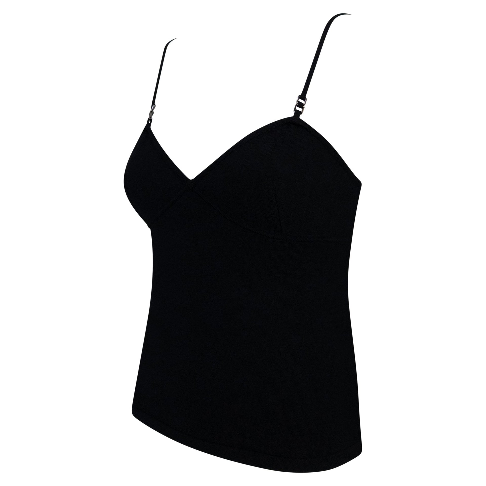 1999 Gucci by Tom Ford Black Knit Metal Accent Tank Top - RealList