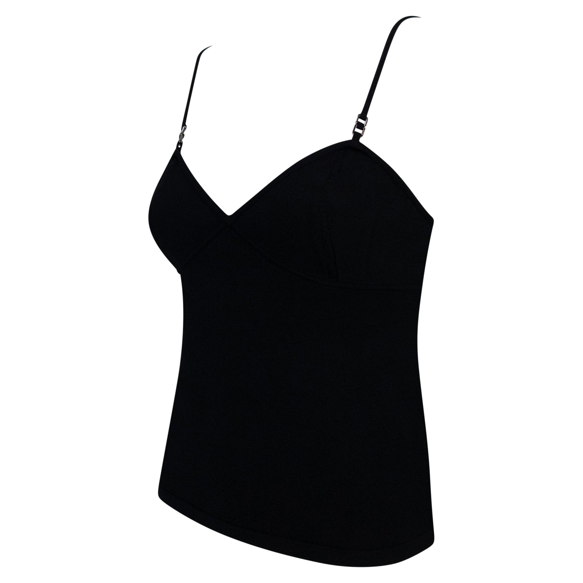 1999 Gucci by Tom Ford Black Knit Metal Accent Tank Top - RealList