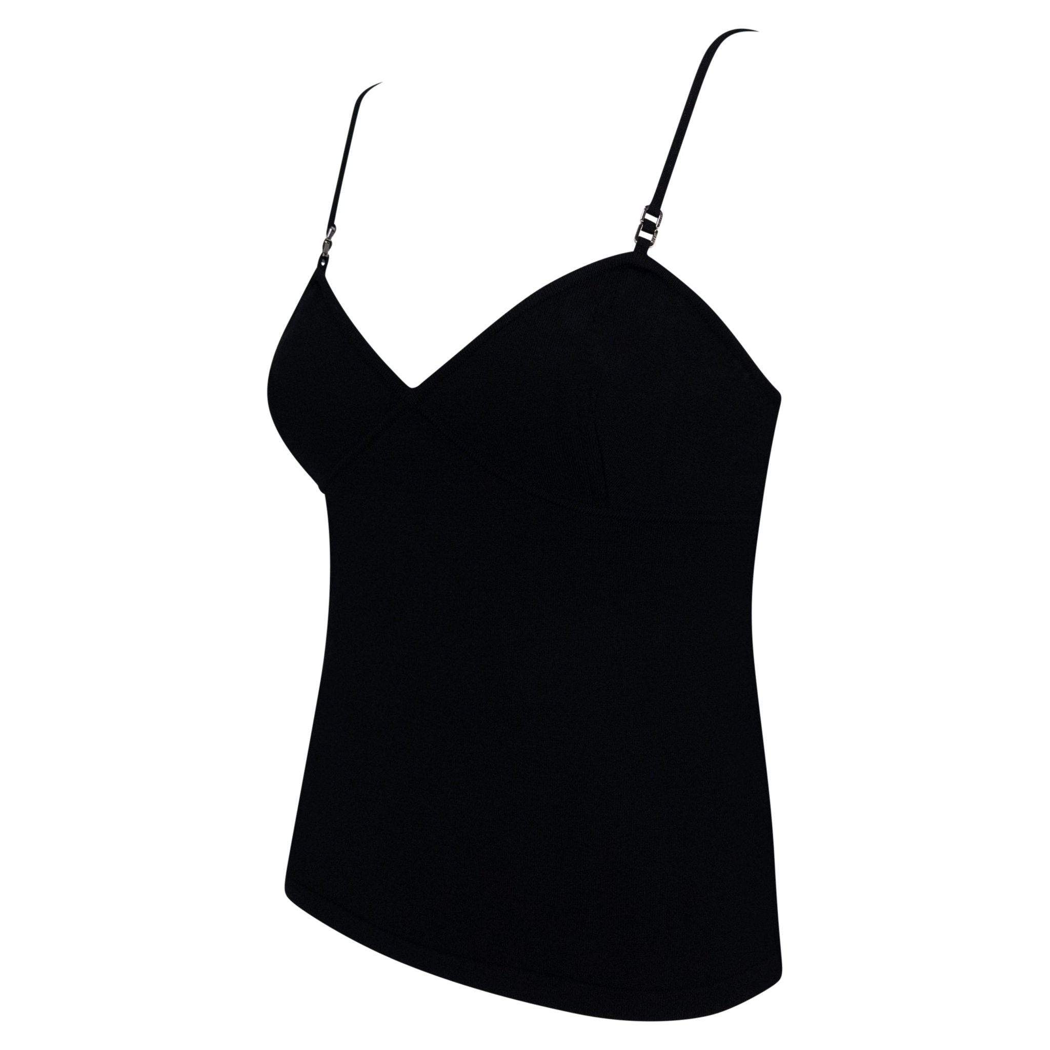 1999 Gucci by Tom Ford Black Knit Metal Accent Tank Top - RealList
