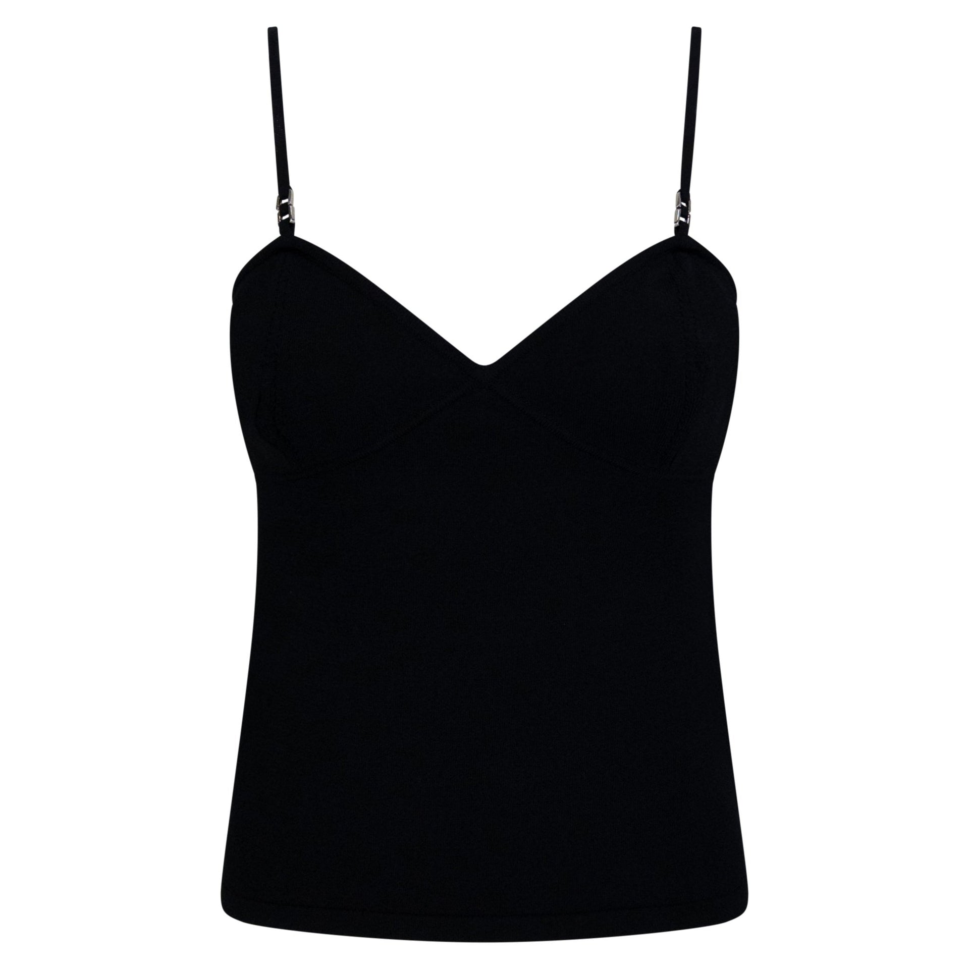 1999 Gucci by Tom Ford Black Knit Metal Accent Tank Top - RealList