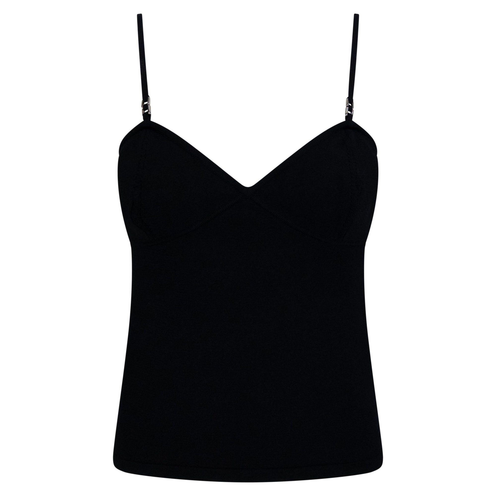 1999 Gucci by Tom Ford Black Knit Metal Accent Tank Top - RealList