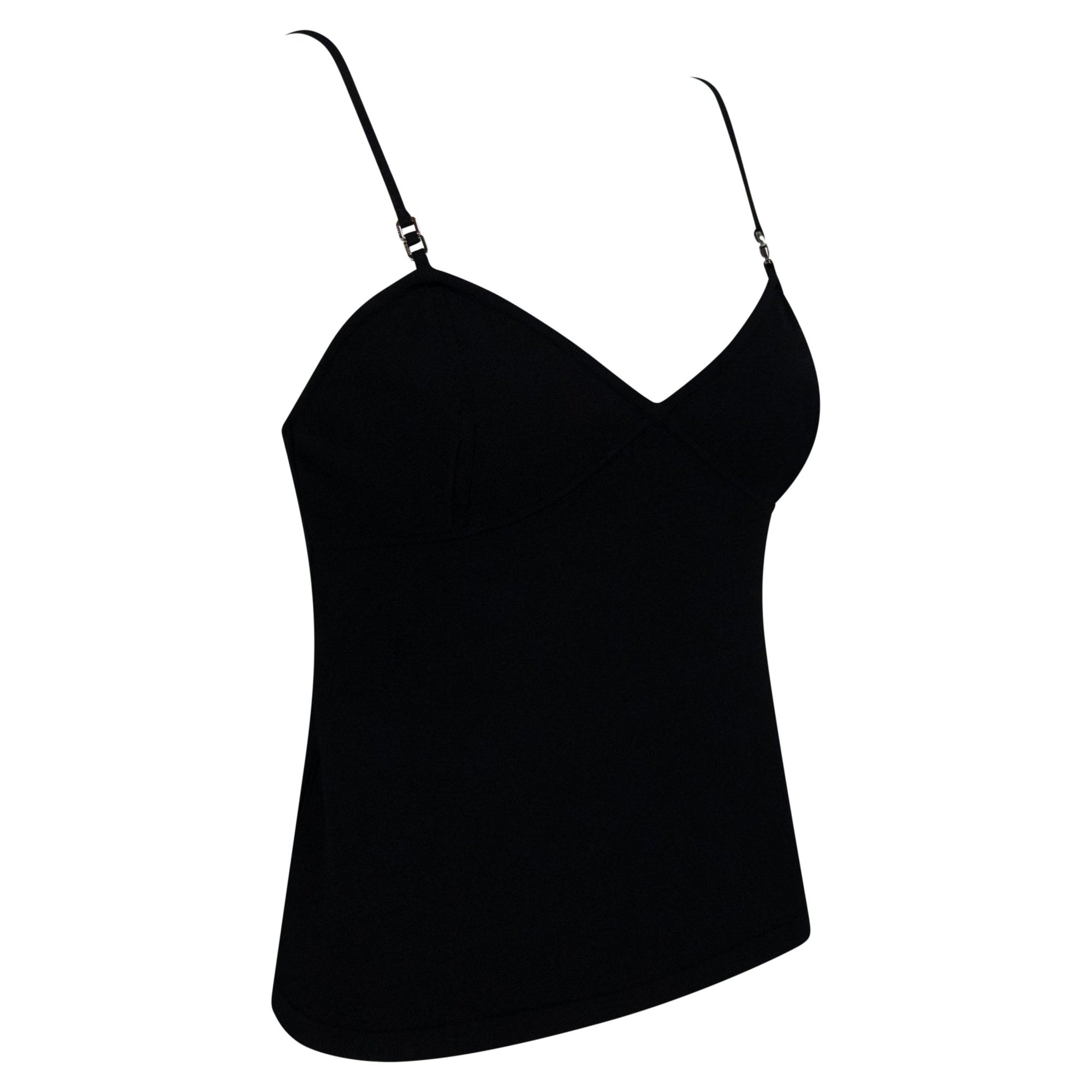 1999 Gucci by Tom Ford Black Knit Metal Accent Tank Top - RealList