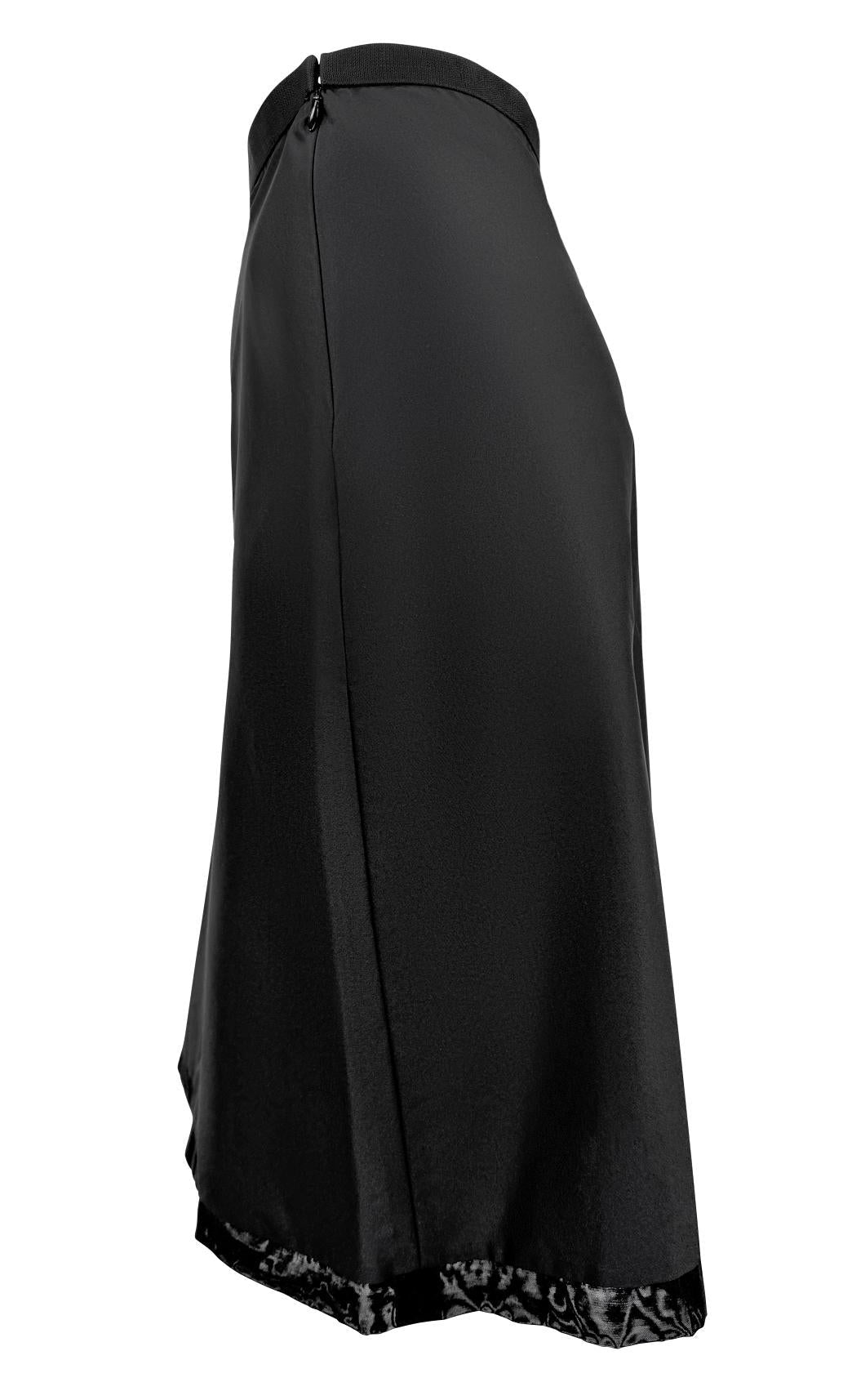 1999 Gucci by Tom Ford Black Nylon Mesh Trim Skirt - RealList